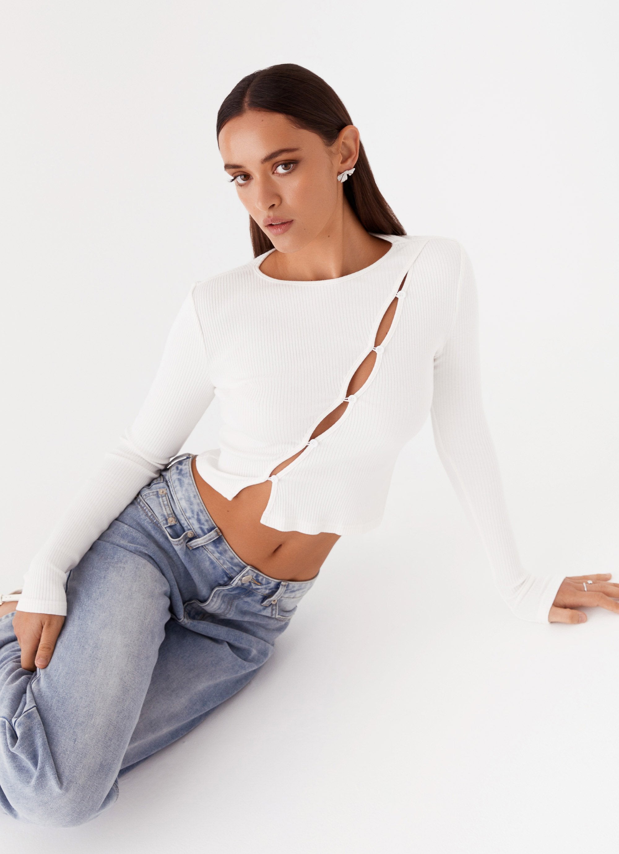 Cassius Long Sleeve Top - Ivory-Sunny Prom. All rights reserved.