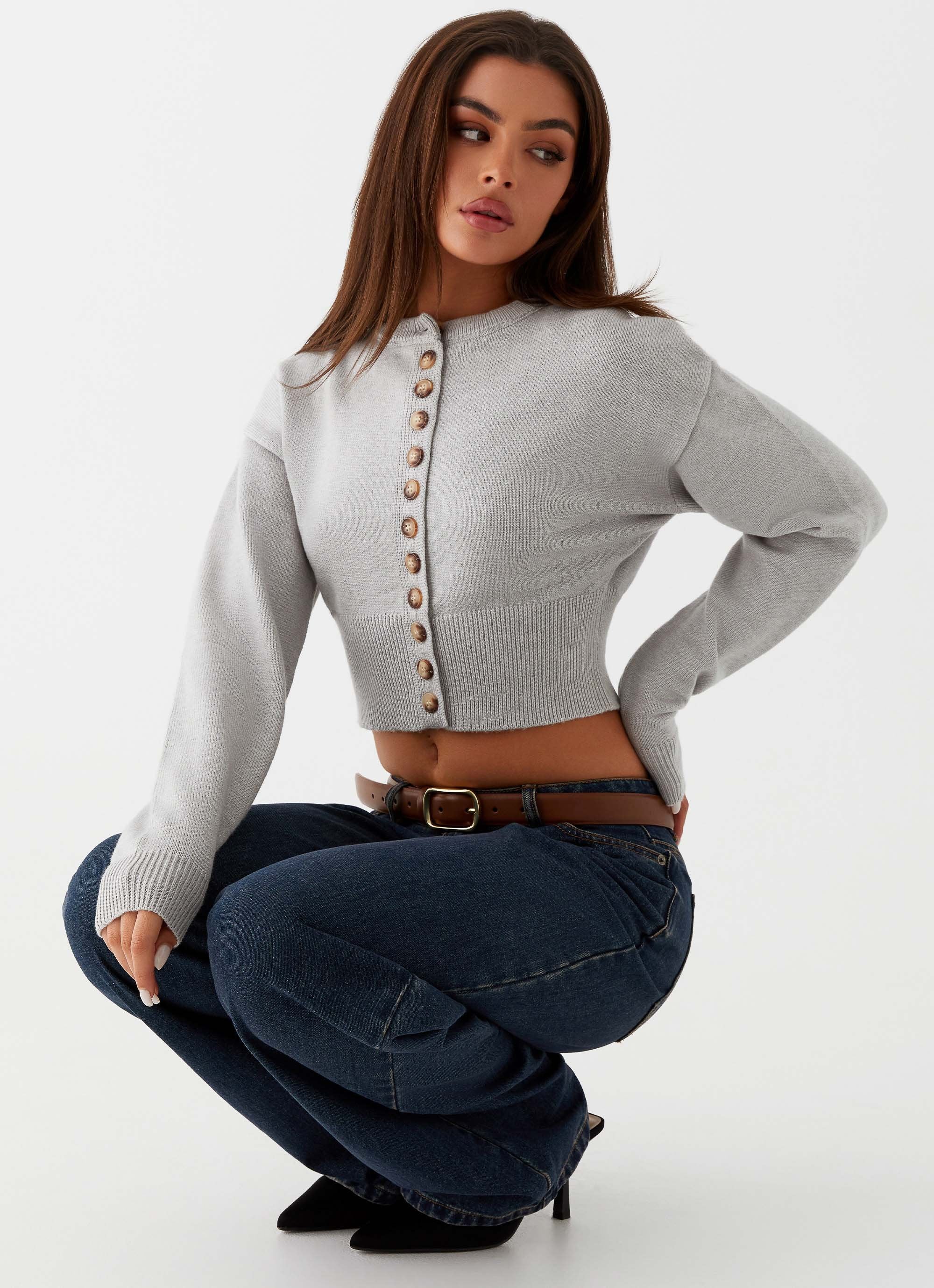 Its Happening Knit Cardigan - Grey-Sunny Prom. All rights reserved.