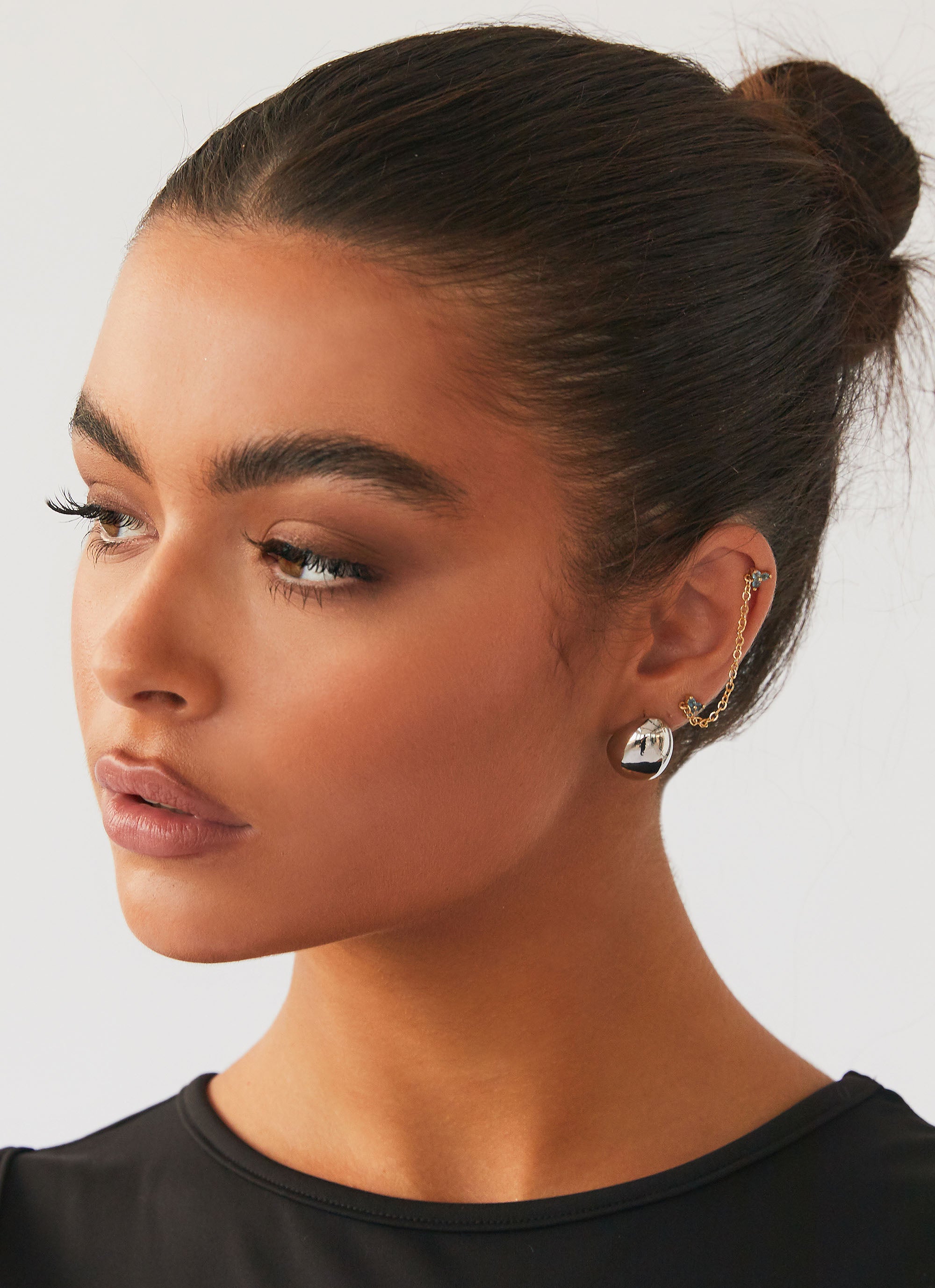 Take A Bow Chunky Stud Earrings - Silver-Sunny Prom. All rights reserved.