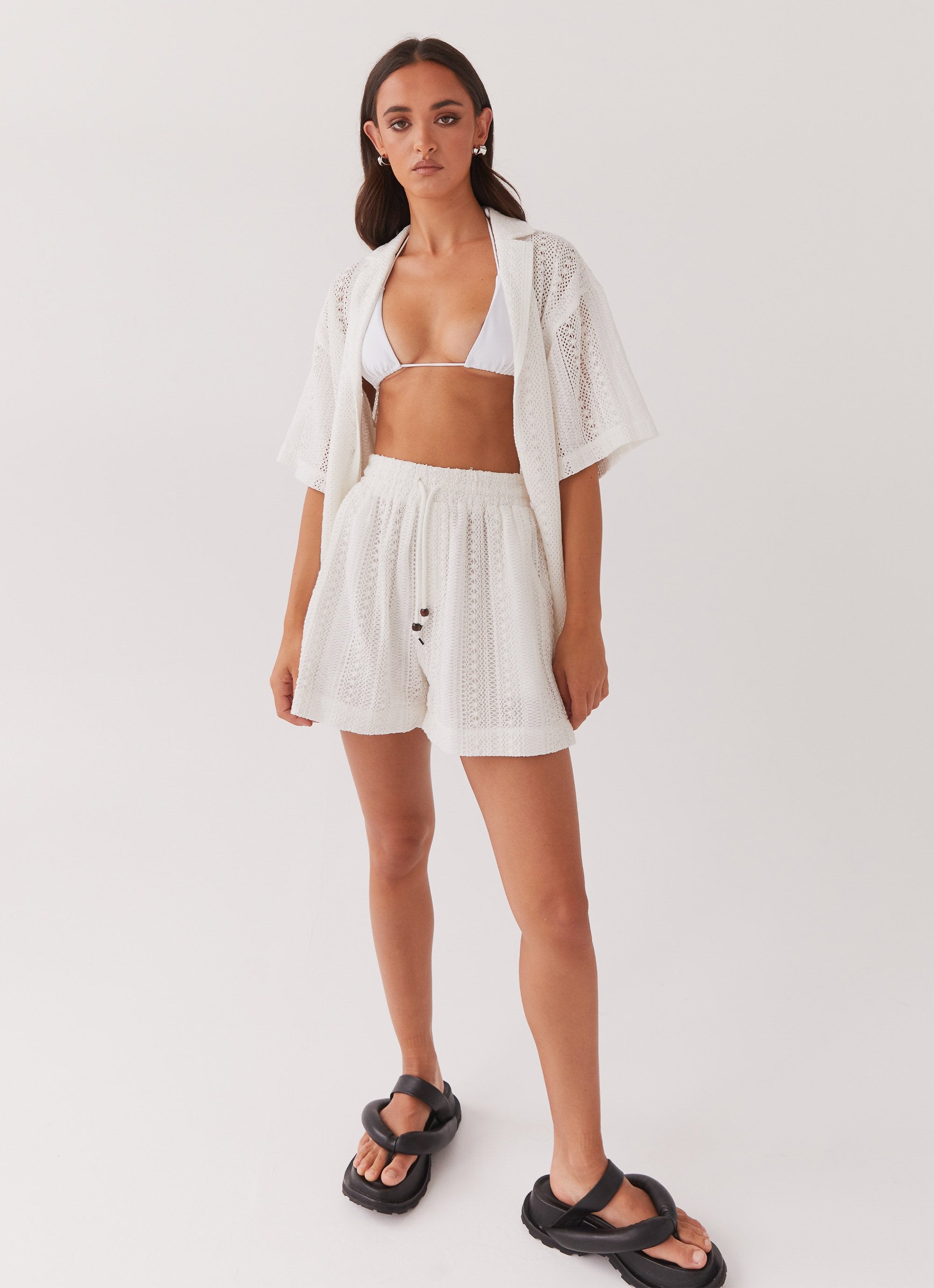Sun Catcher Knit Shorts - Ivory-Sunny Prom. All rights reserved.