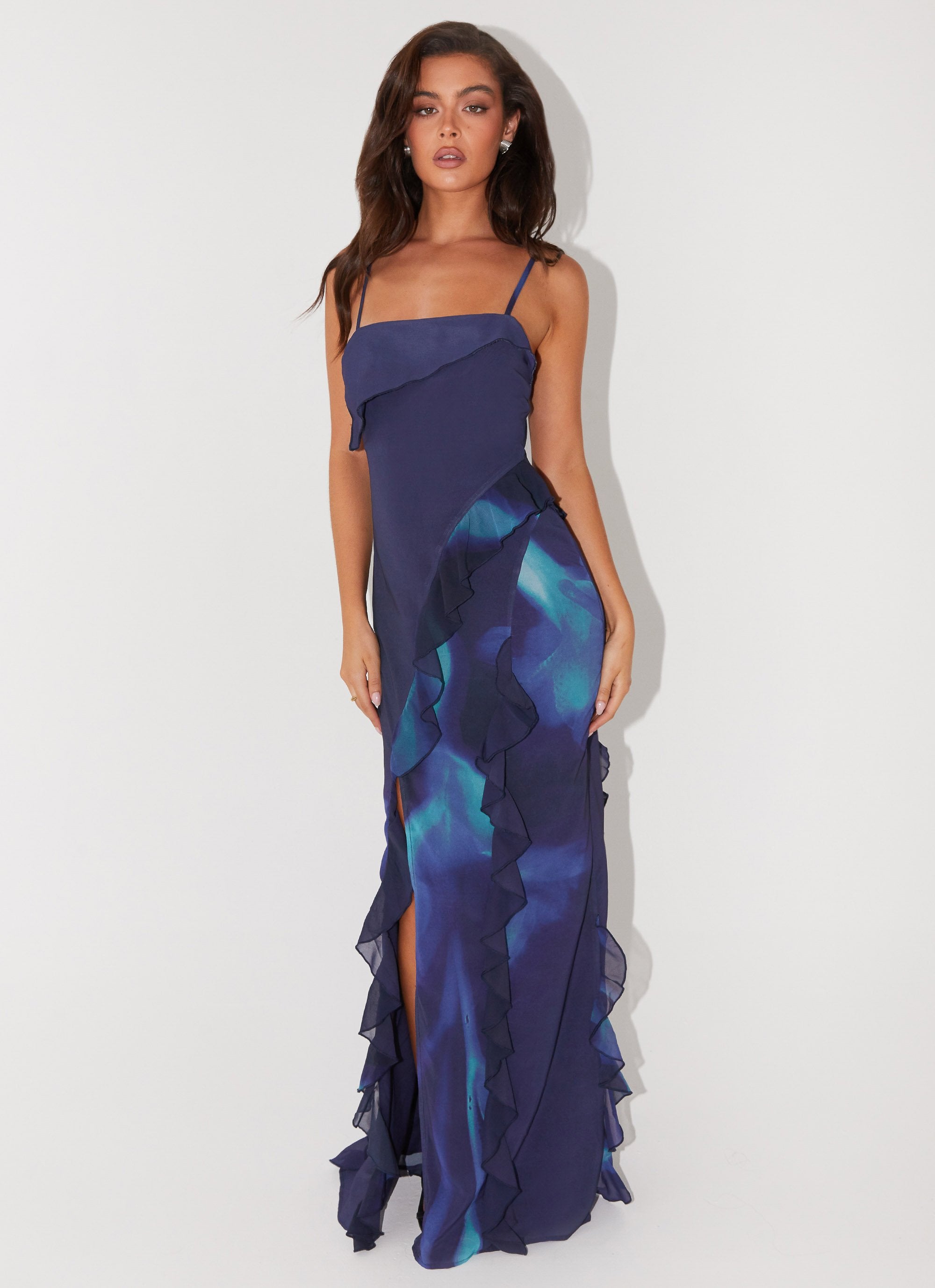 Do No Wrong Ruffle Maxi Dress - Cyber Rose-Sunny Prom. All rights reserved.