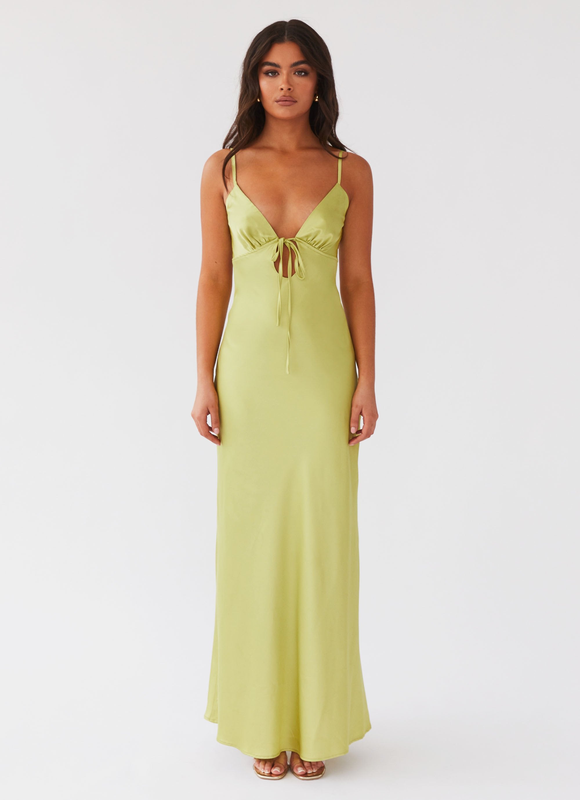 Flora Satin Maxi Dress - Green Expectations-Sunny Prom. All rights reserved.
