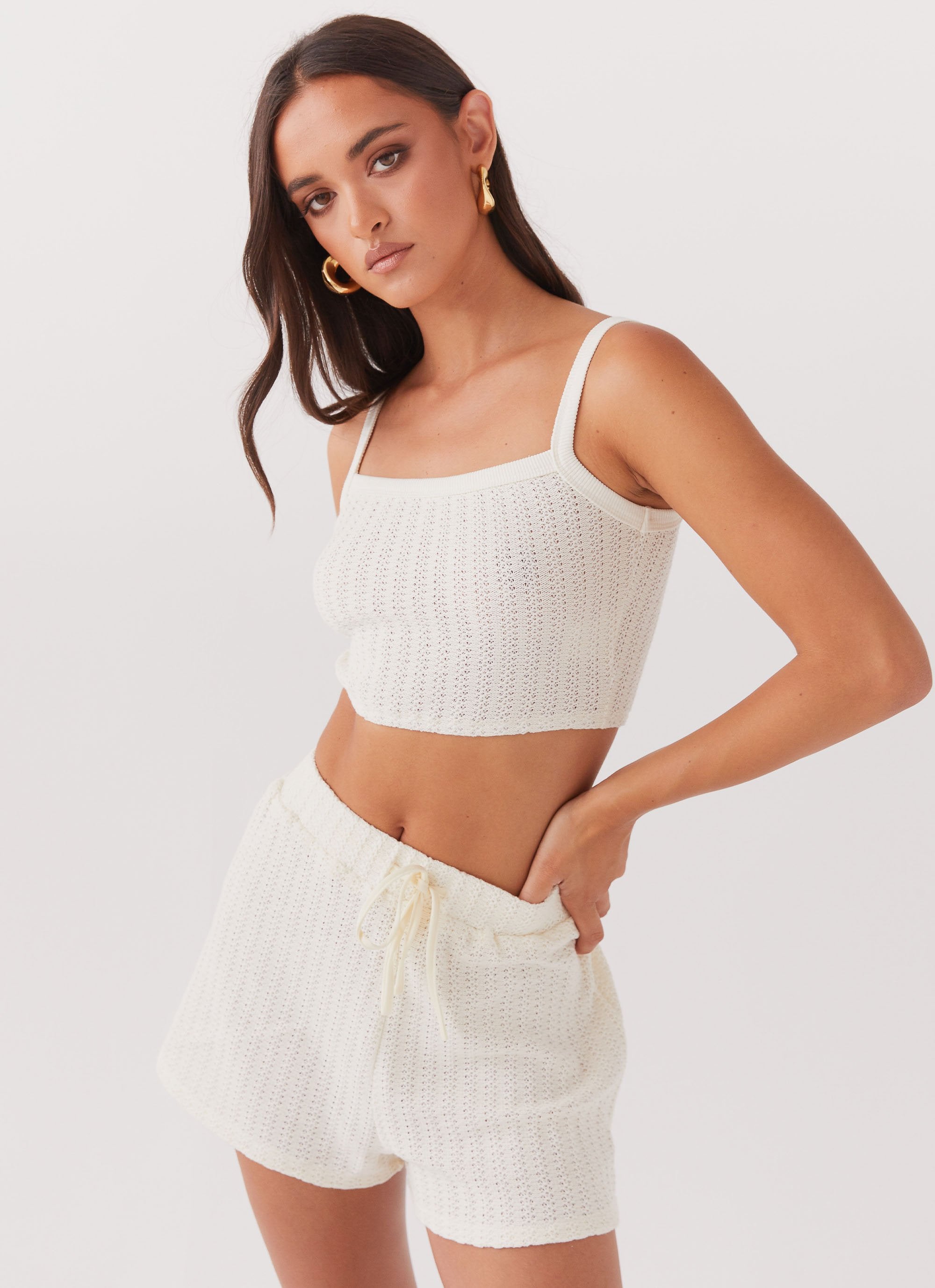 By The Bay Knit Top - Ivory-Sunny Prom. All rights reserved.