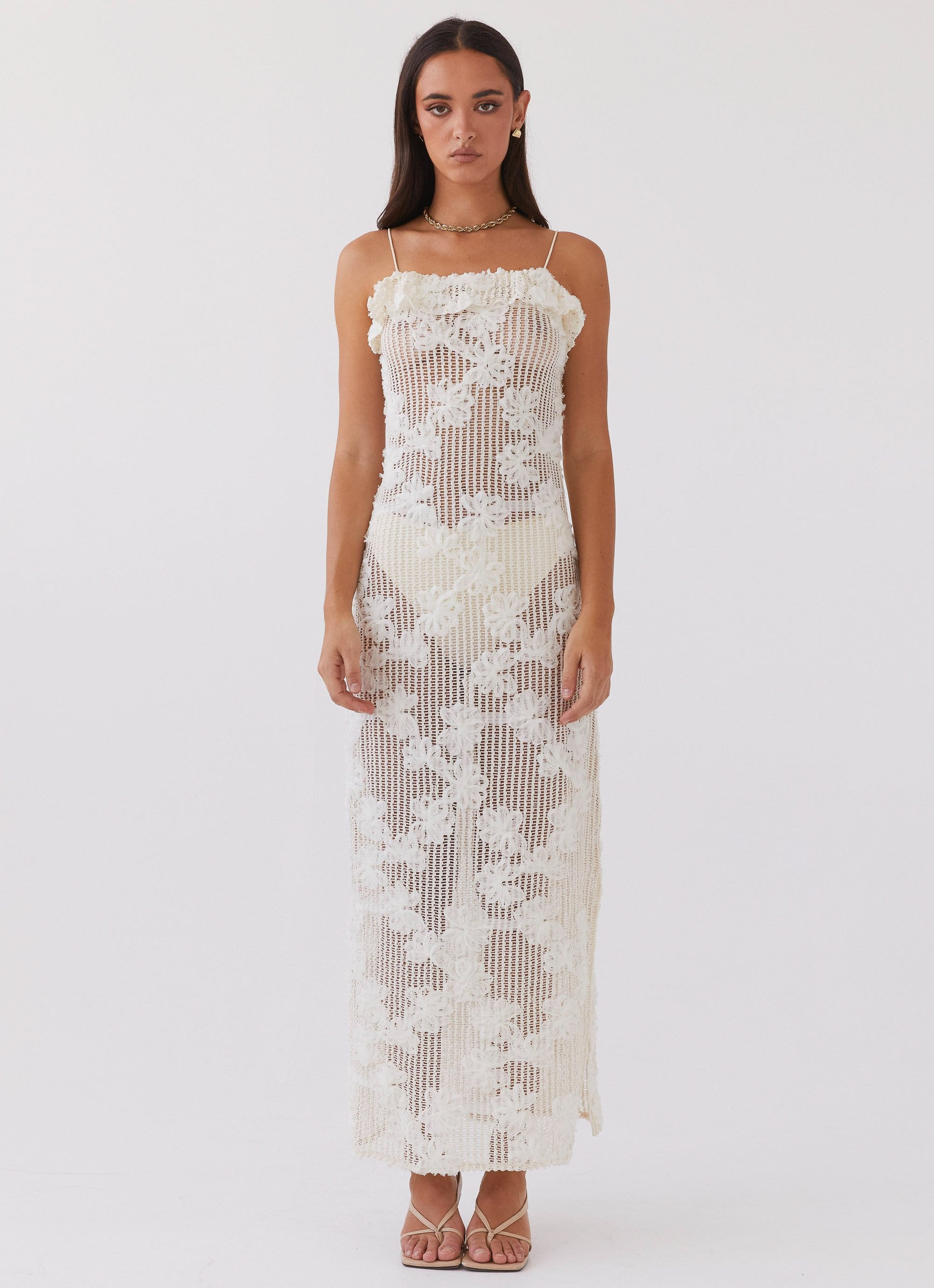 Evangeline Embroidered Maxi Dress - Ivory Tea-Sunny Prom. All rights reserved.