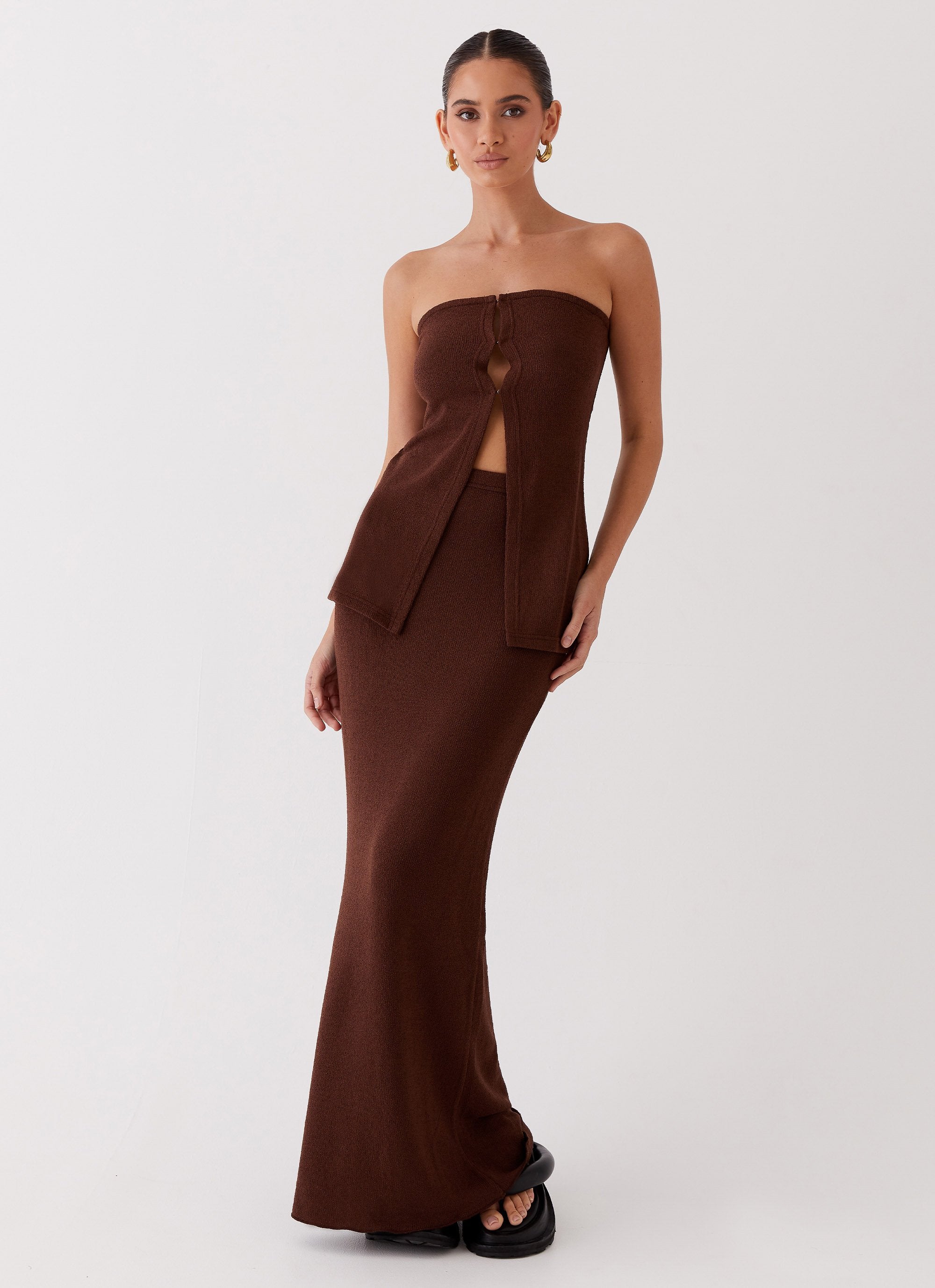 Delicate Lady Knit Top - Chocolate-Sunny Prom. All rights reserved.