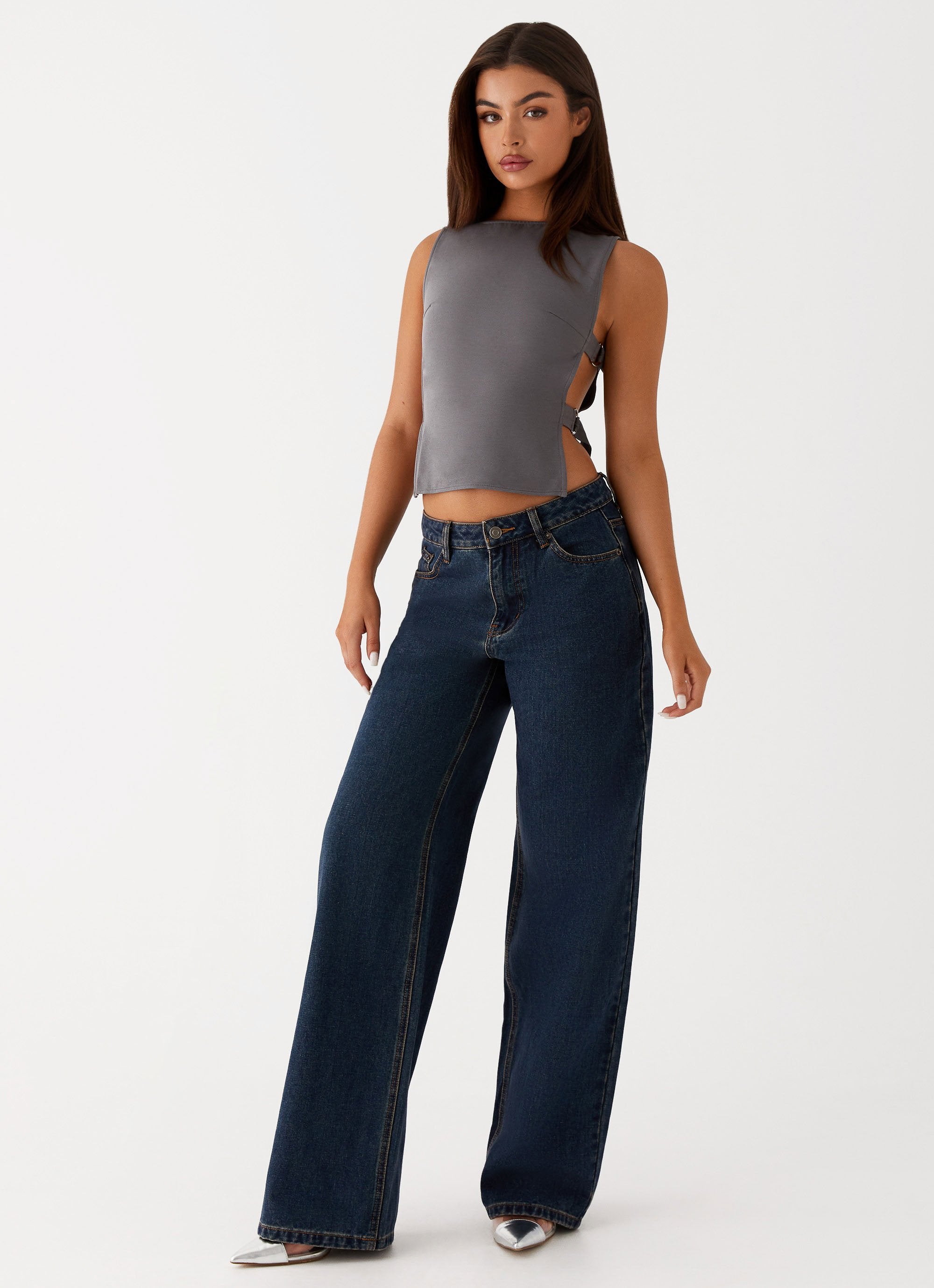Keanna Low Rise Denim Jeans - Washed Denim-Sunny Prom. All rights reserved.