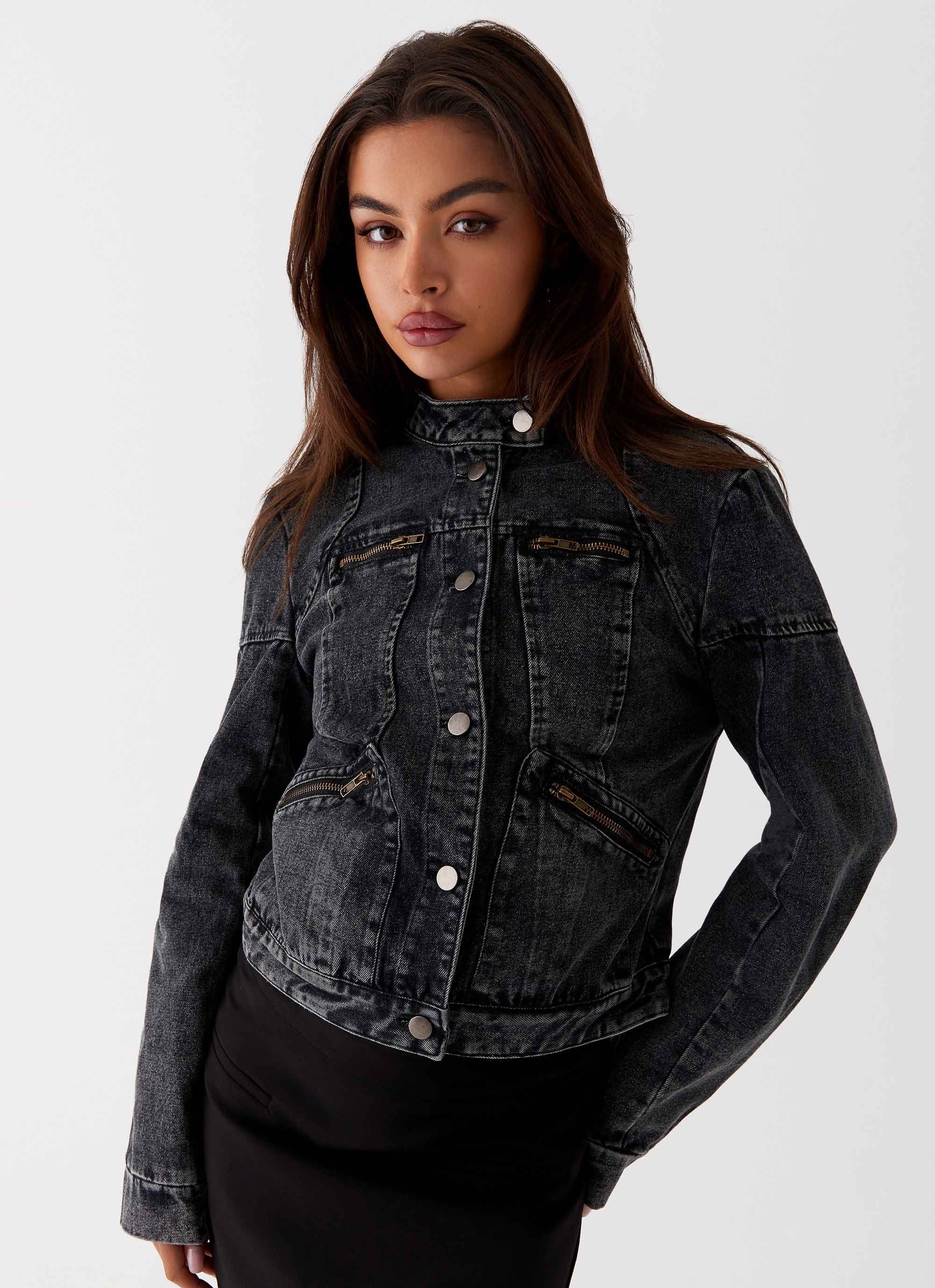 Another Late Night Denim Jacket - Charcoal-Sunny Prom. All rights reserved.