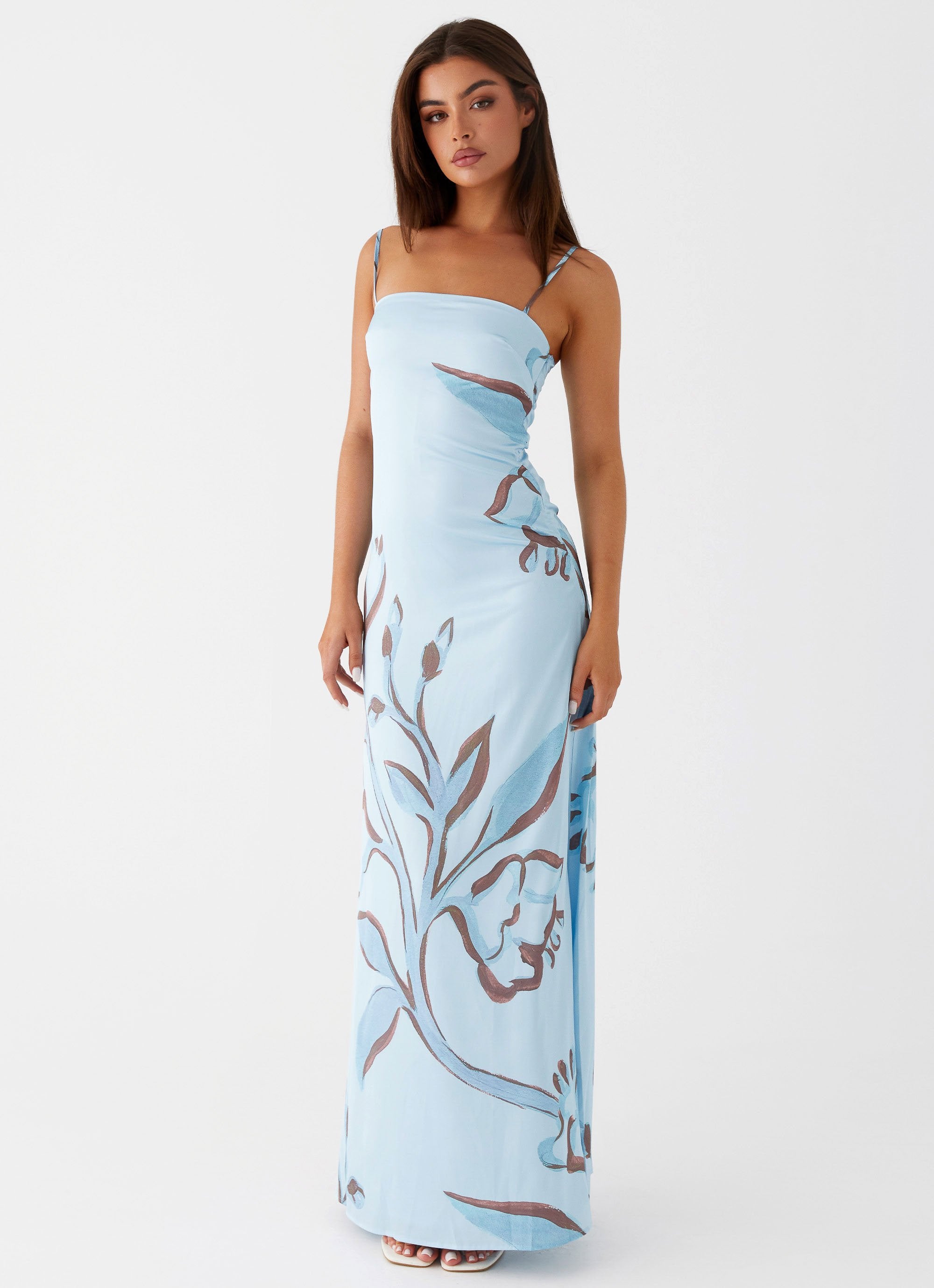 Aster Bloom Maxi Dress - Blue Floral-Sunny Prom. All rights reserved.