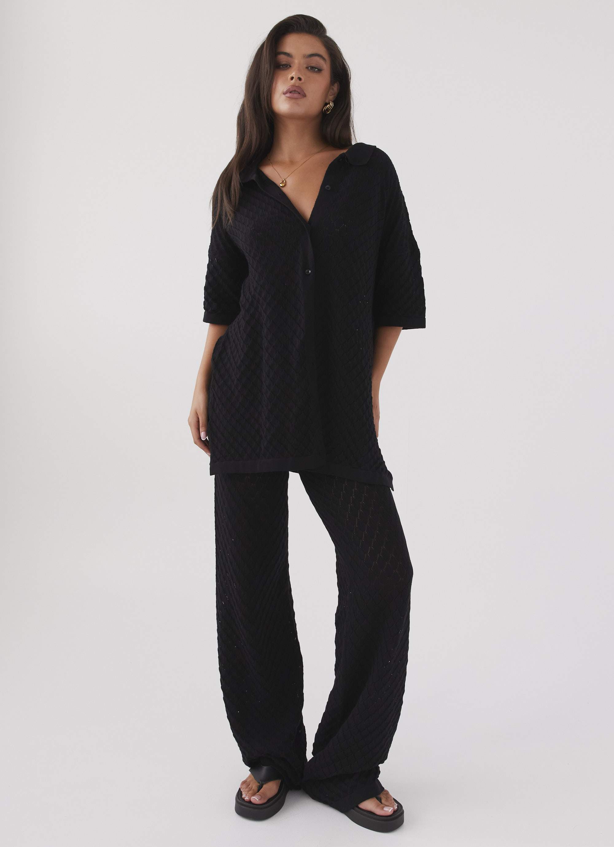 Jaded Knit Pants - Black-Sunny Prom. All rights reserved.