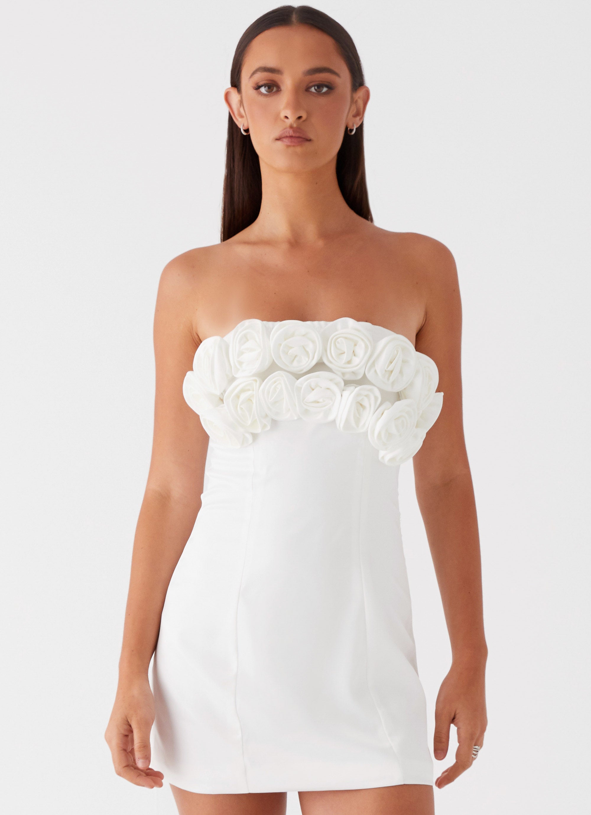 Bouquet Dream Mini Dress - White-Sunny Prom. All rights reserved.