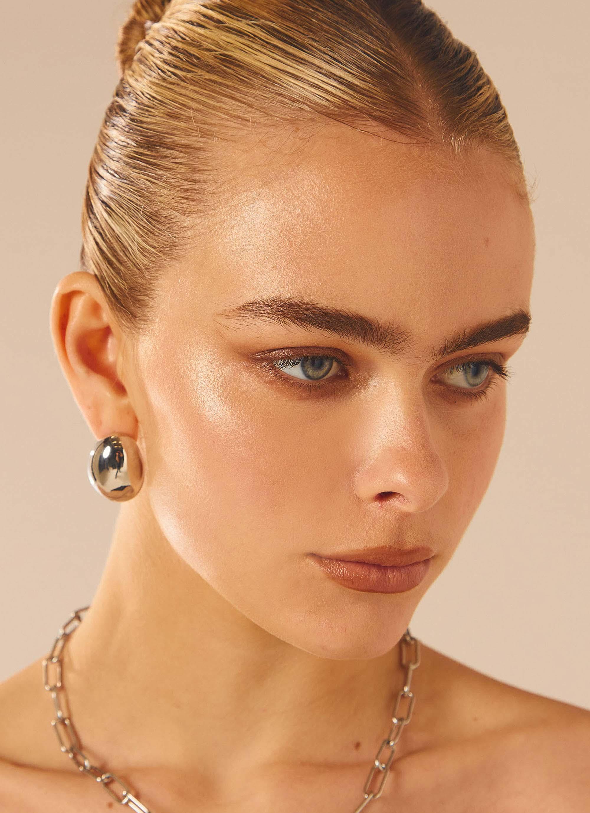No Pressure Large Chunky Earrings - Silver-Sunny Prom. All rights reserved.