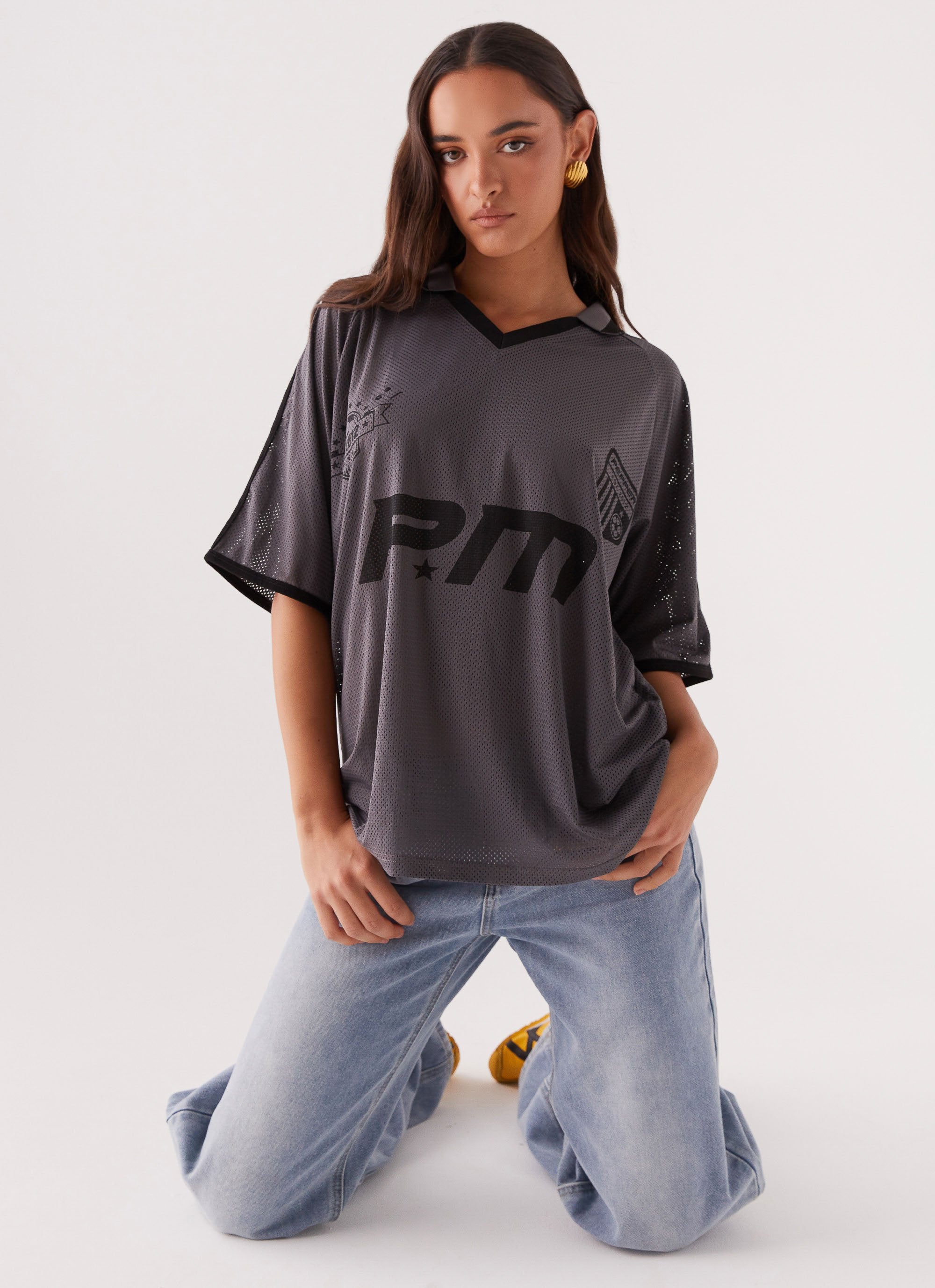 Let's Go Jersey Top - Grey-Sunny Prom. All rights reserved.
