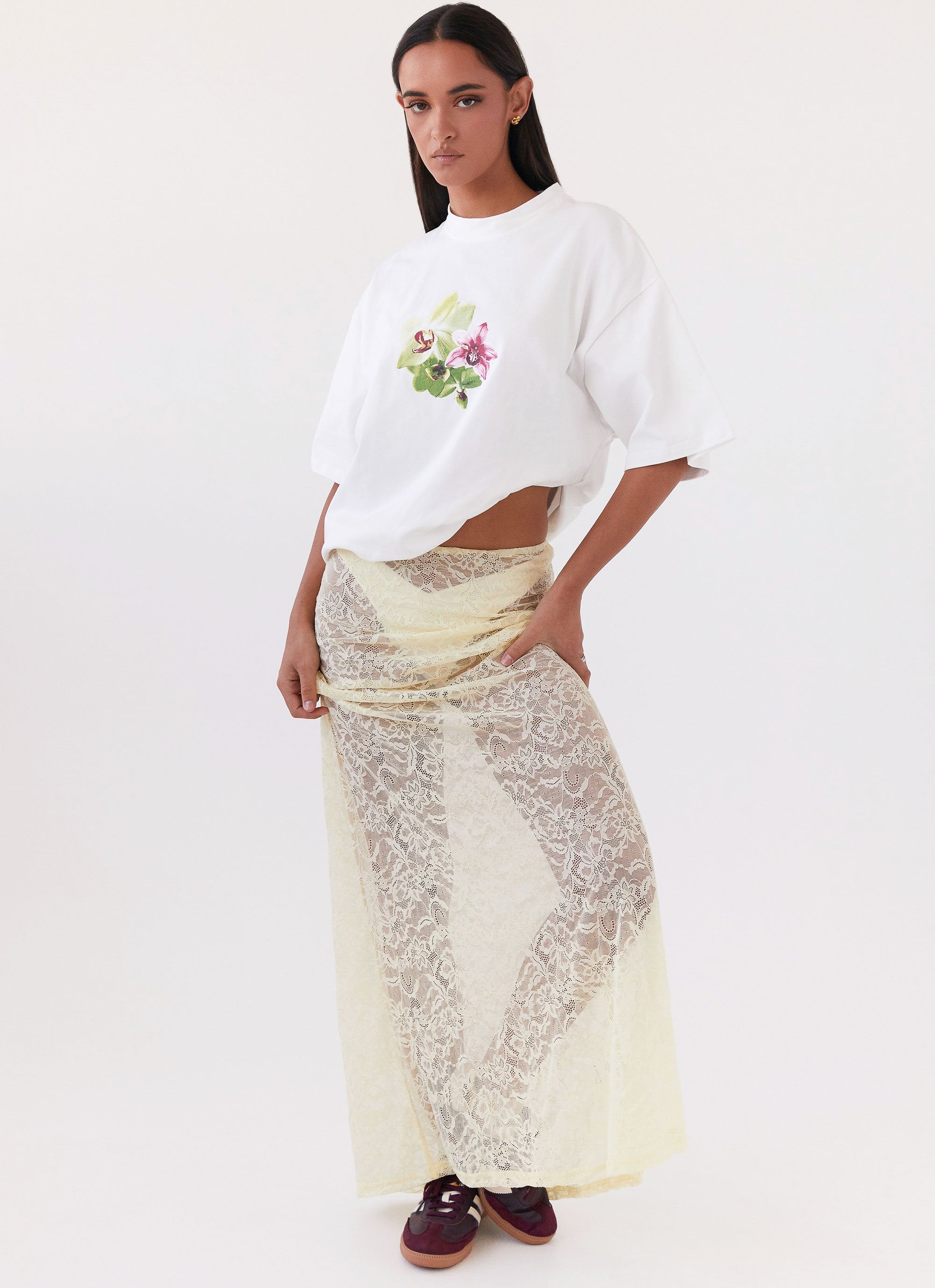 Atoir Lace Maxi Skirt - Yellow-Sunny Prom. All rights reserved.