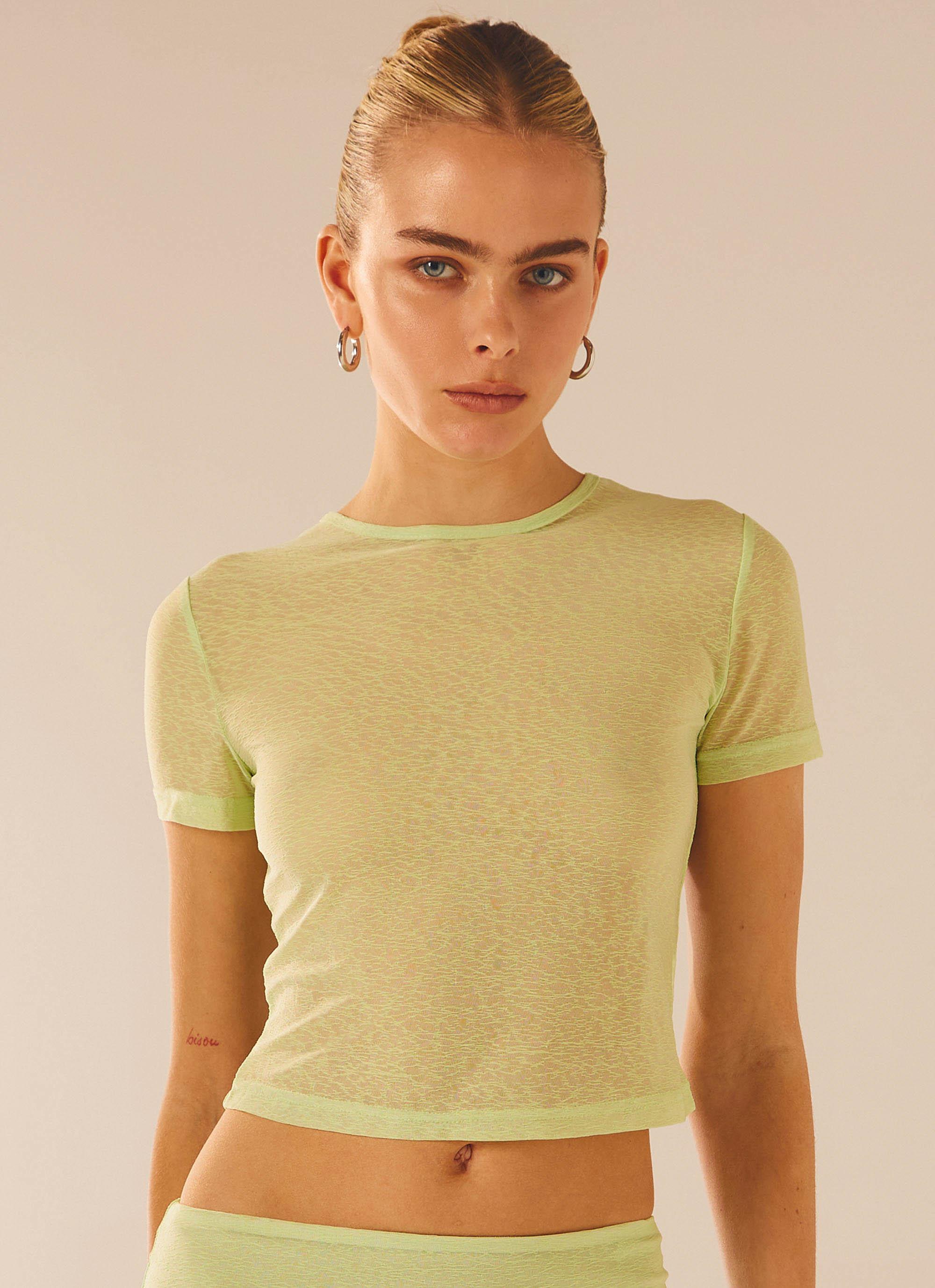 Just Like Magic Mesh Tee - Lime-Sunny Prom. All rights reserved.