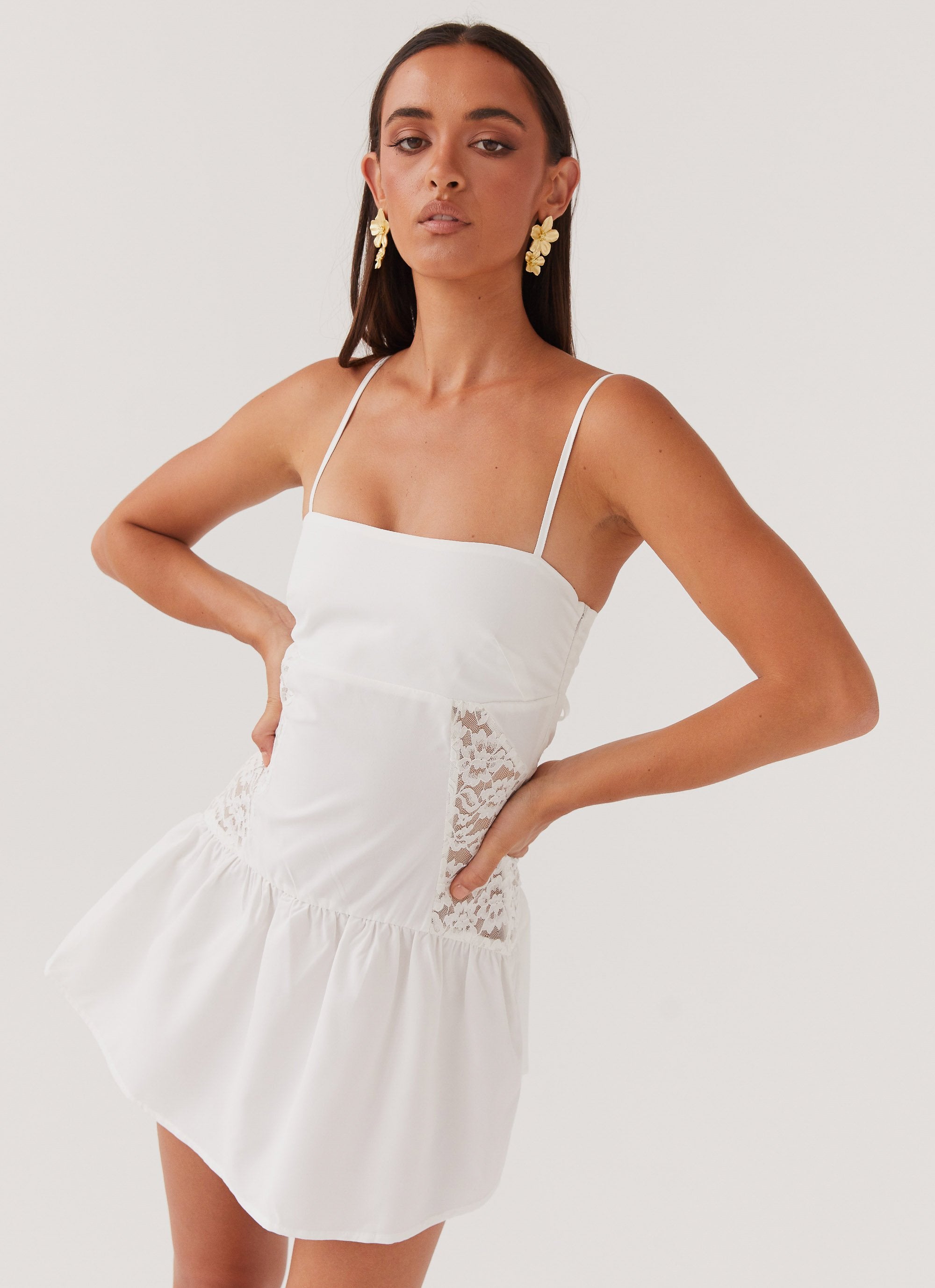 Cotton Cloud Mini Dress - White-Sunny Prom. All rights reserved.