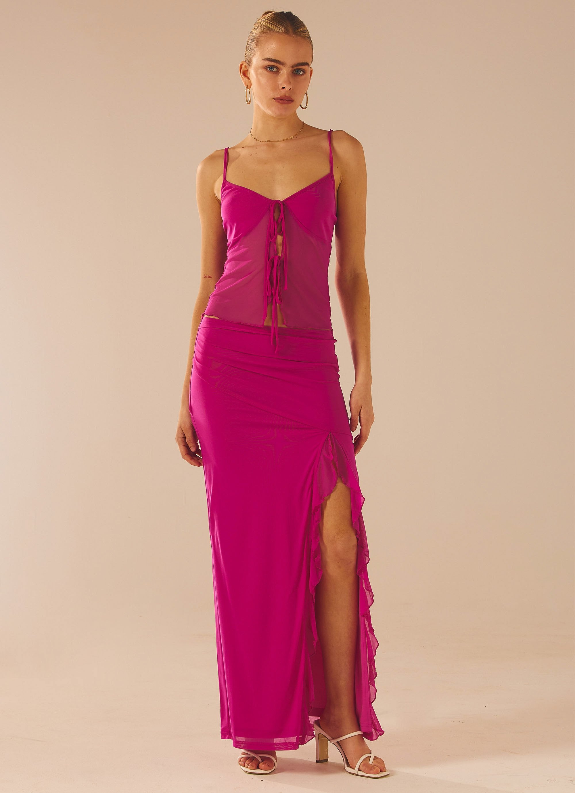 Bittersweet Mesh Maxi Skirt - Mulberry-Sunny Prom. All rights reserved.