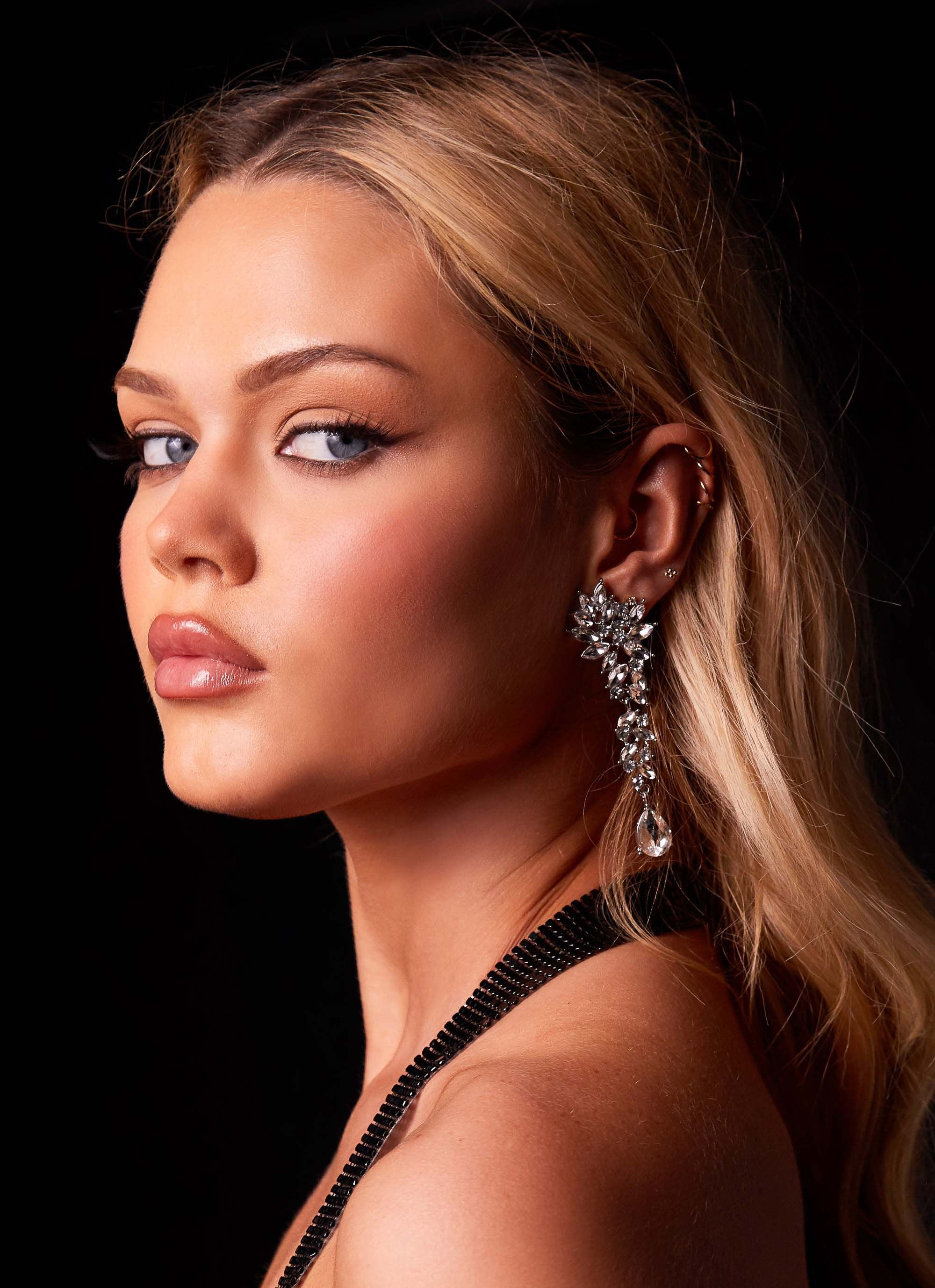 Audacious Diamante Earrings - Silver-Sunny Prom. All rights reserved.