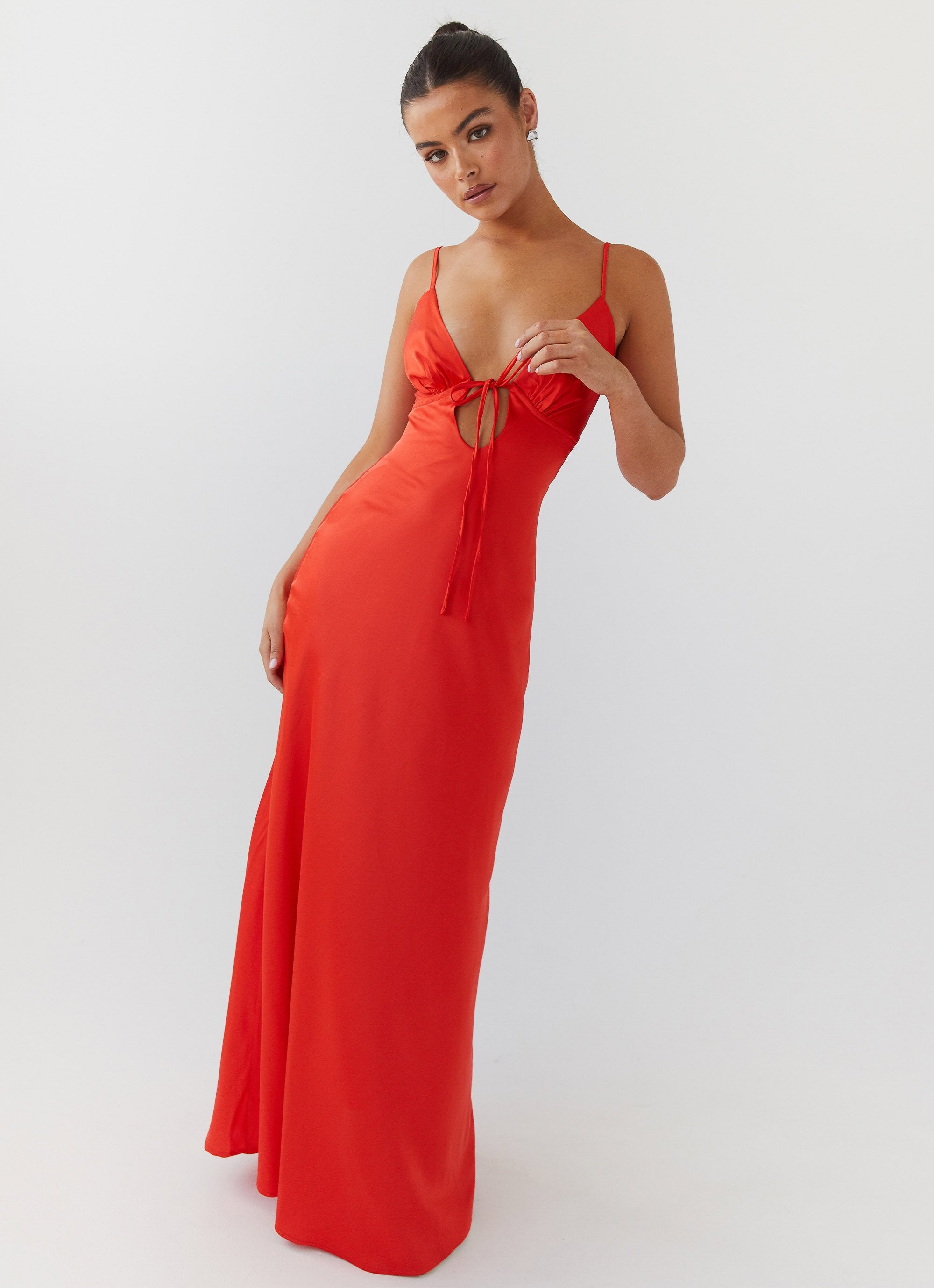 Flora Satin Maxi Dress - Citrus-Sunny Prom. All rights reserved.