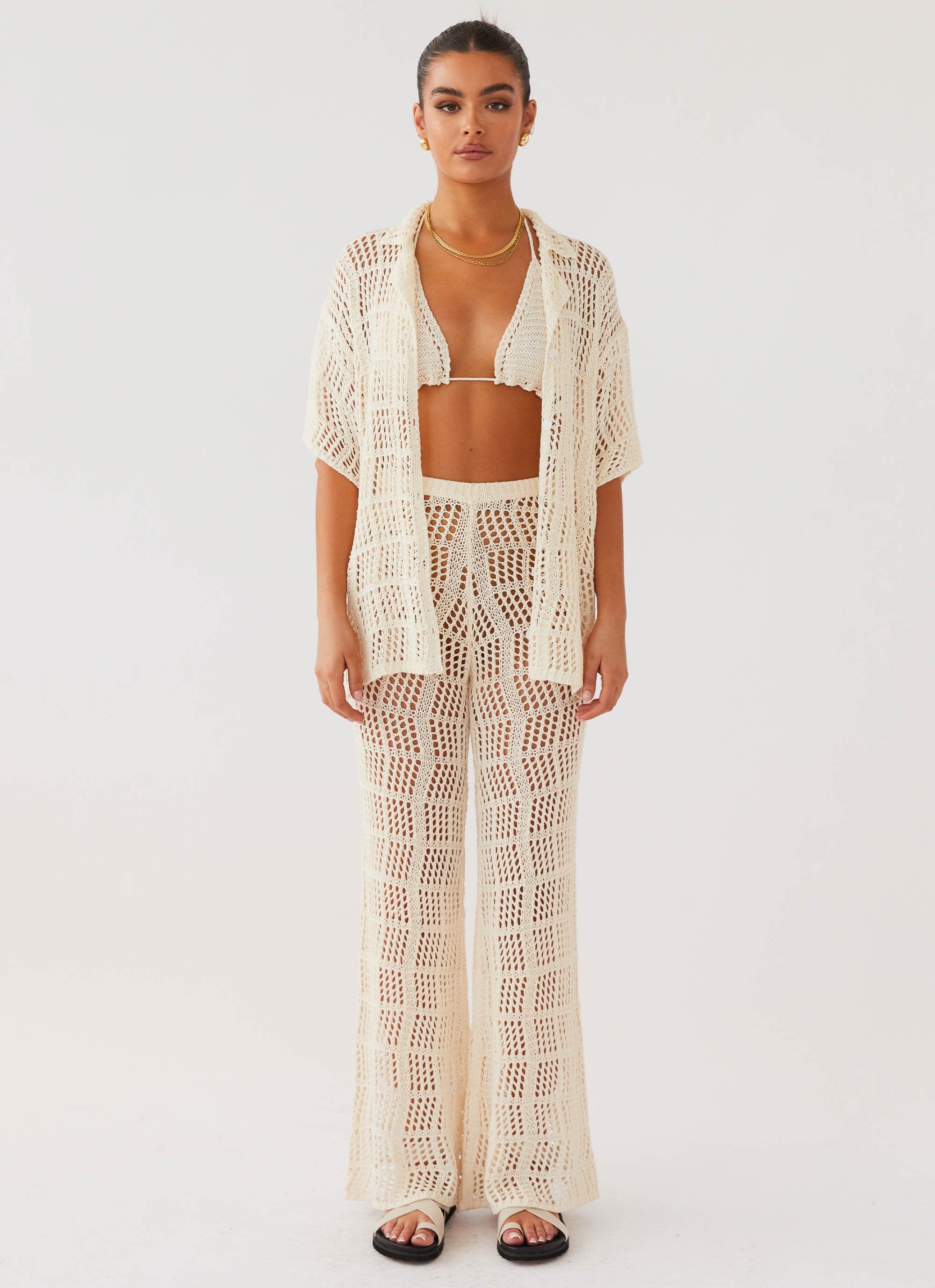 Cabo Paradise Crochet Shirt - Natural-Sunny Prom. All rights reserved.
