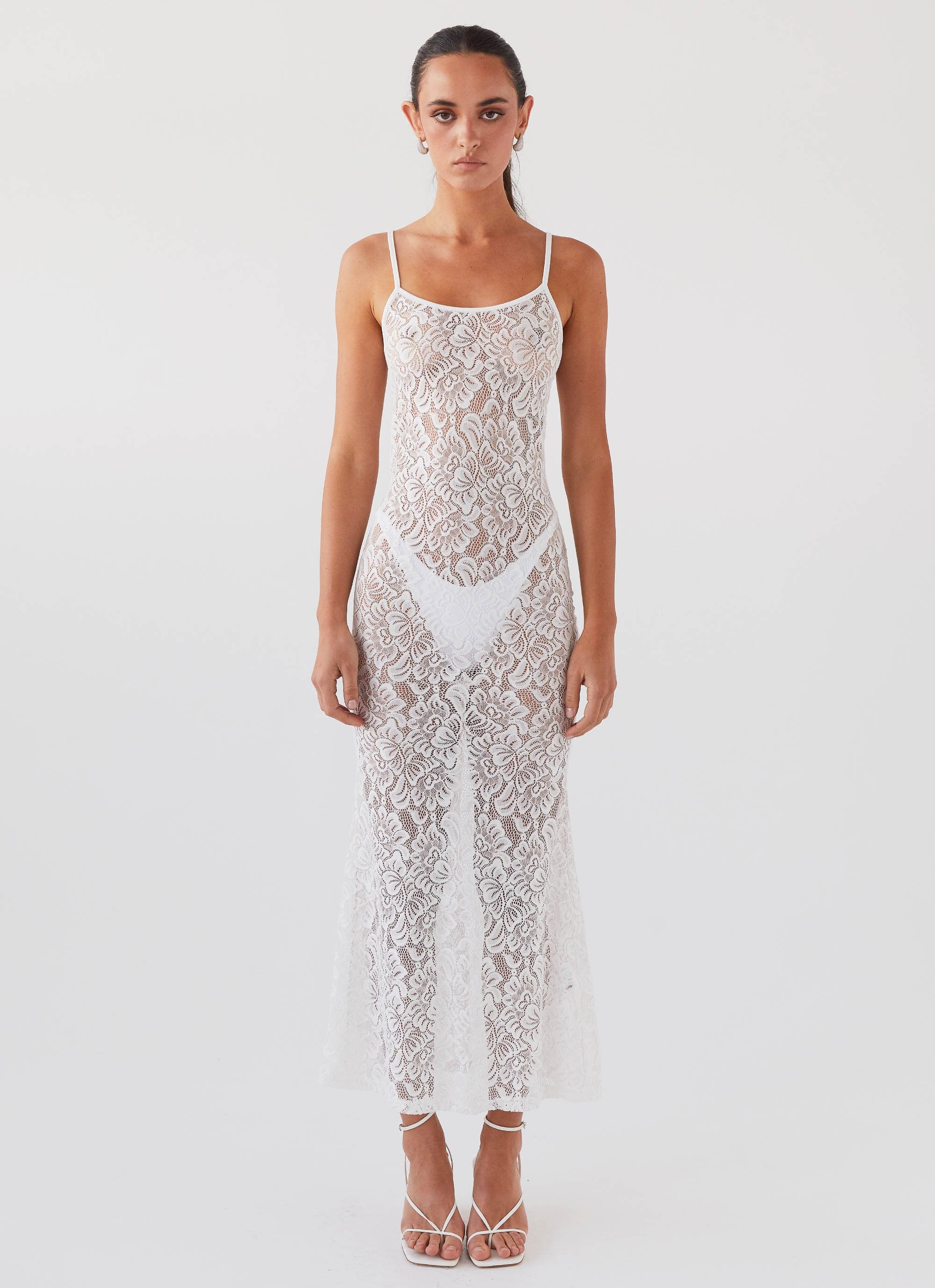 Leona Lace Maxi Dress - Snow-Sunny Prom. All rights reserved.