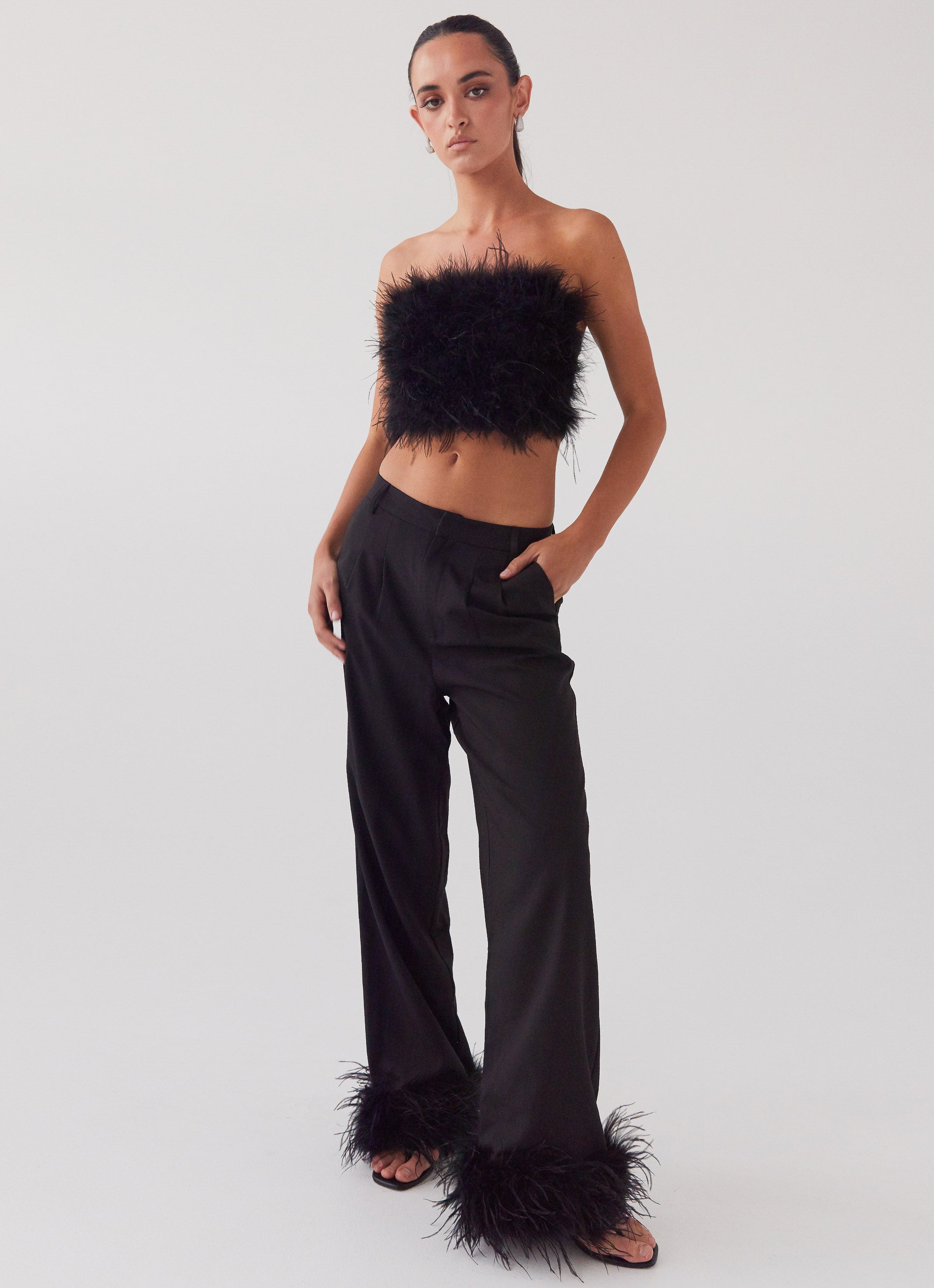 Shake It Off Feather Pants - Night-Sunny Prom. All rights reserved.