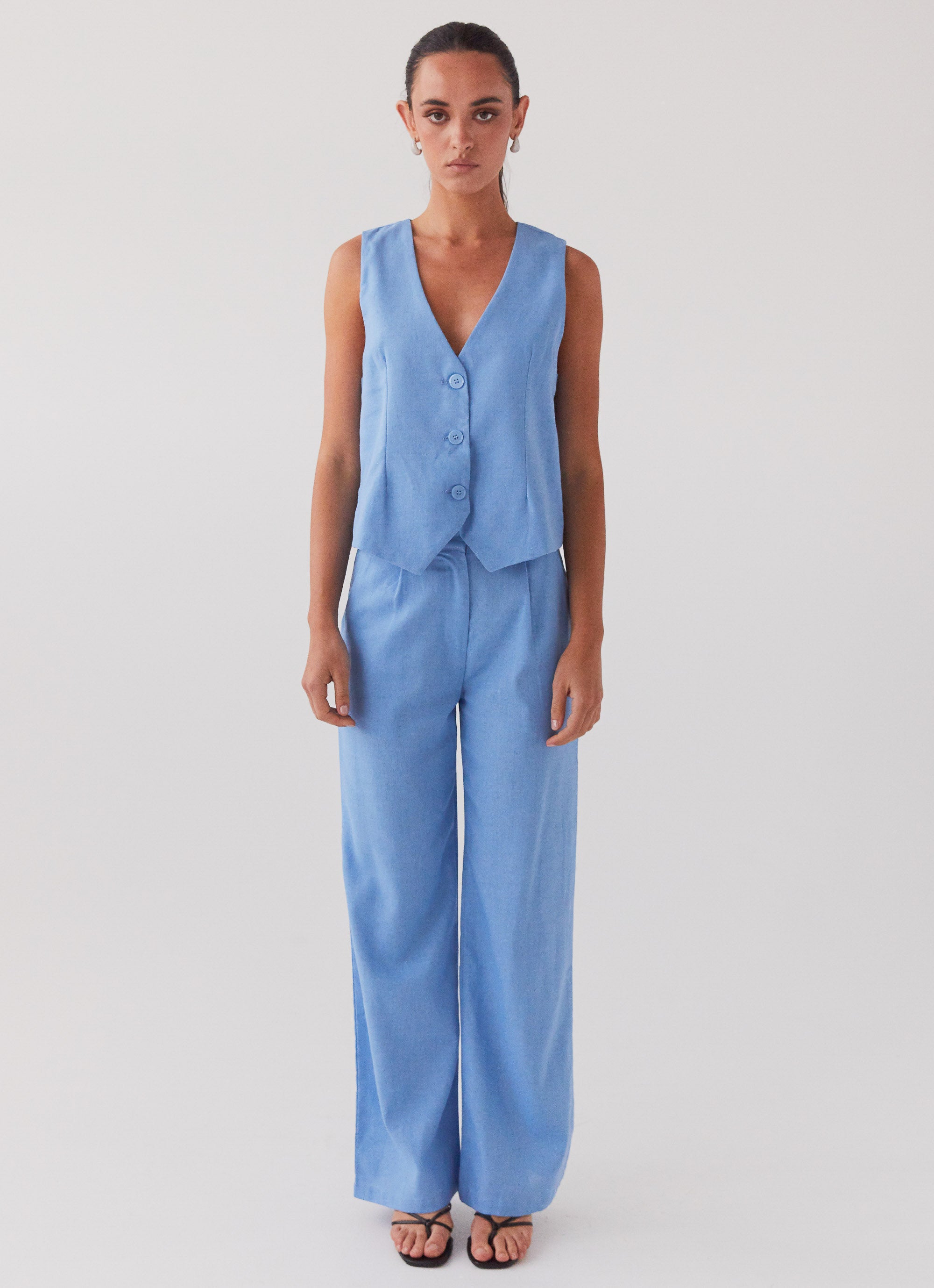 Garden Girls Linen Pants - Sea Breeze-Sunny Prom. All rights reserved.