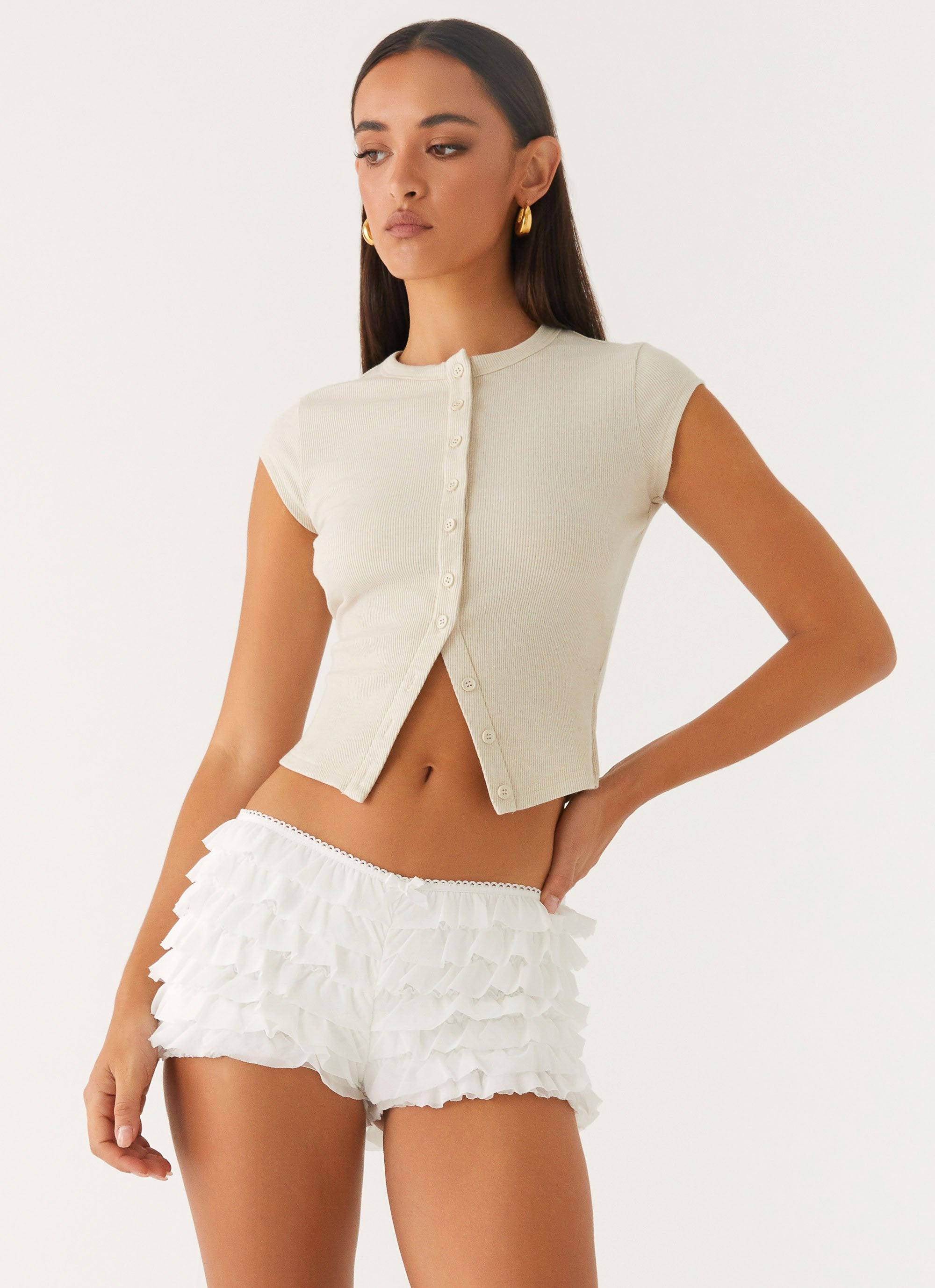 Pixie Bloomer Shorts - White-Sunny Prom. All rights reserved.