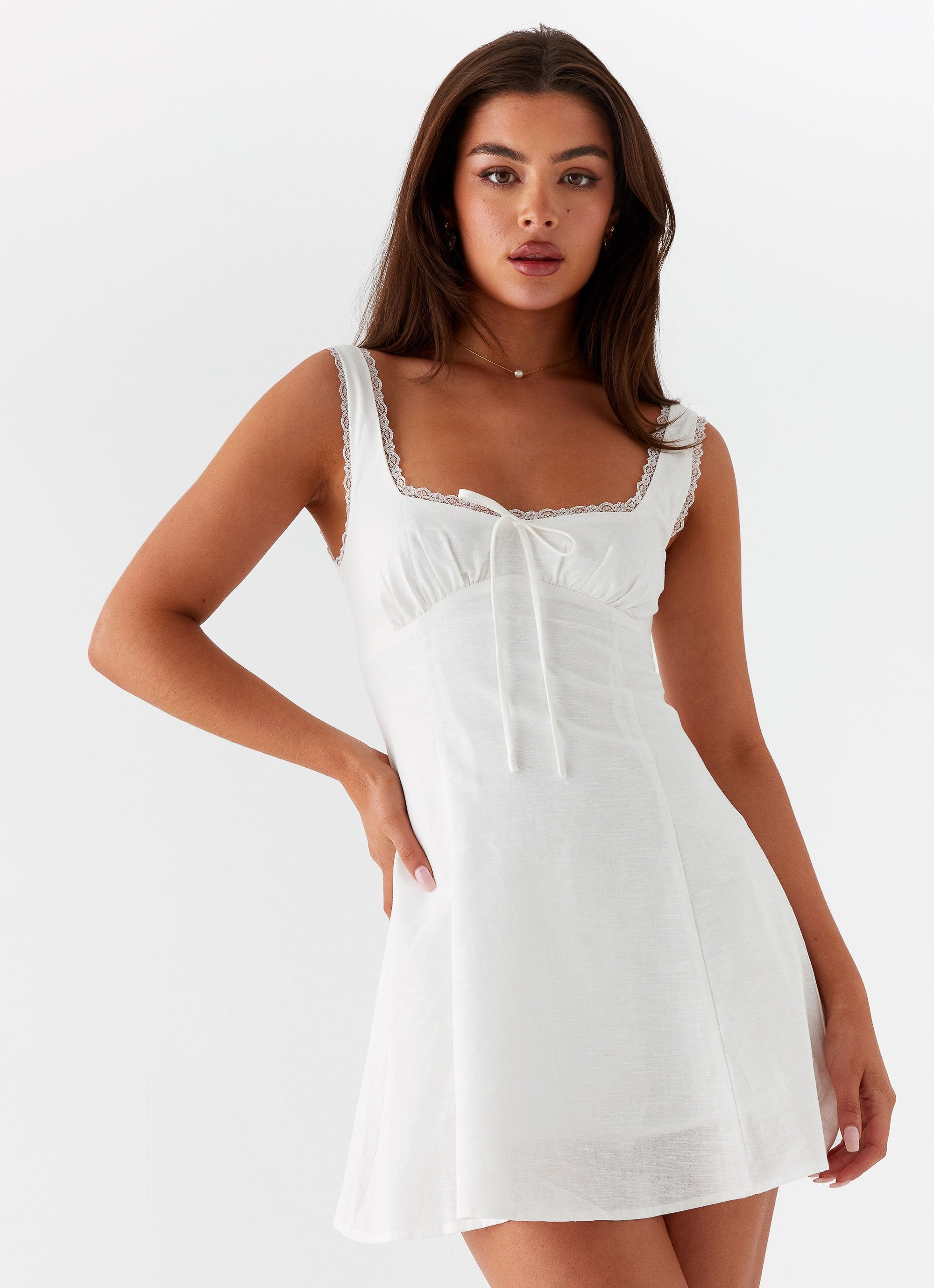 Rowena Mini Dress - White-Sunny Prom. All rights reserved.