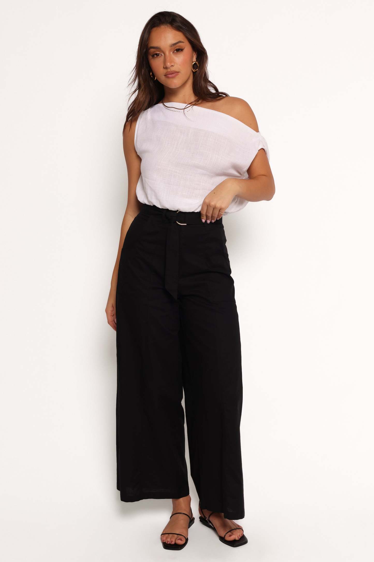 Sadie Wide Leg Pant - Black-Sunny Prom