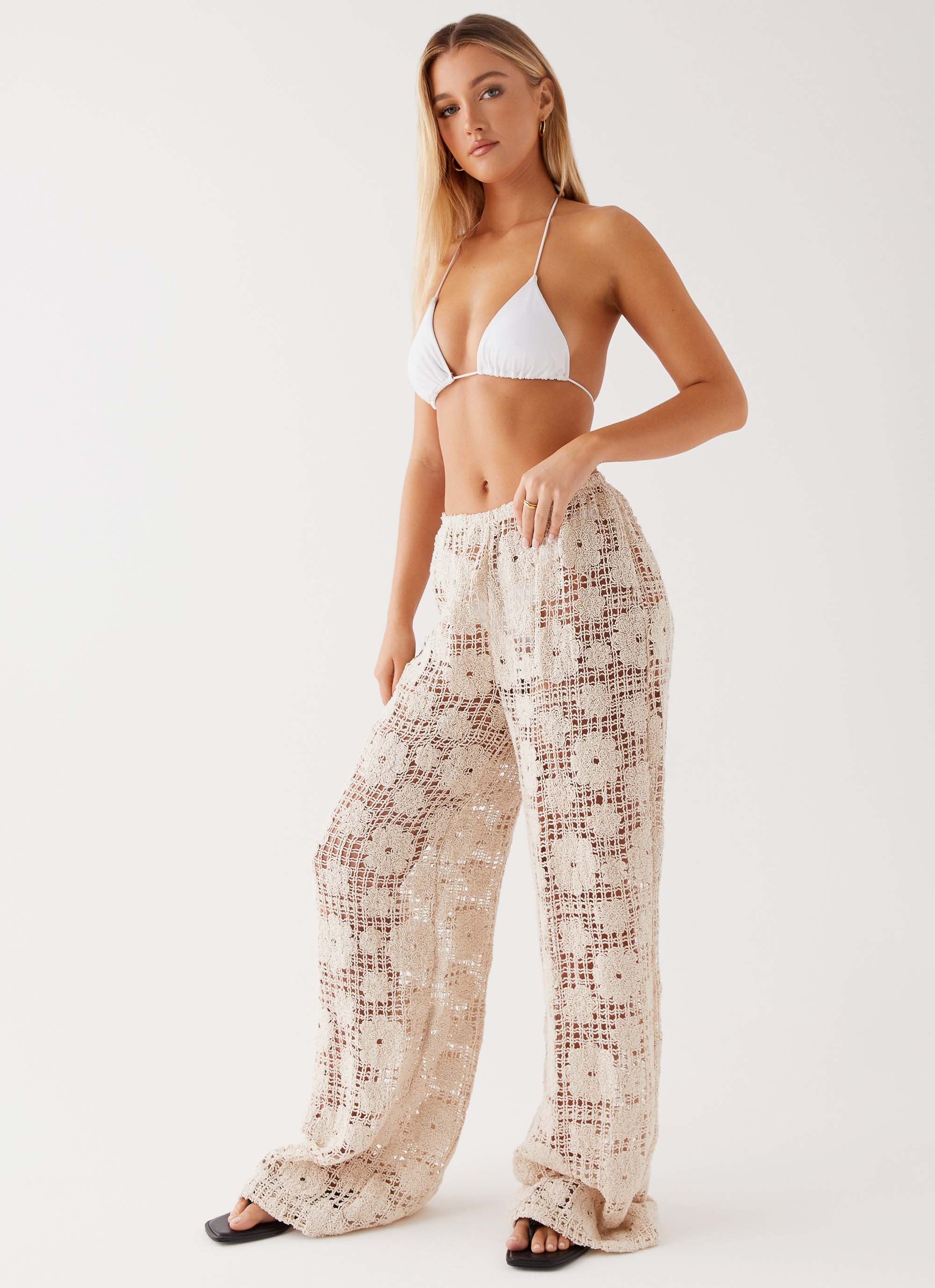 Shell Beach Crochet Pants - Ivory-Sunny Prom. All rights reserved.