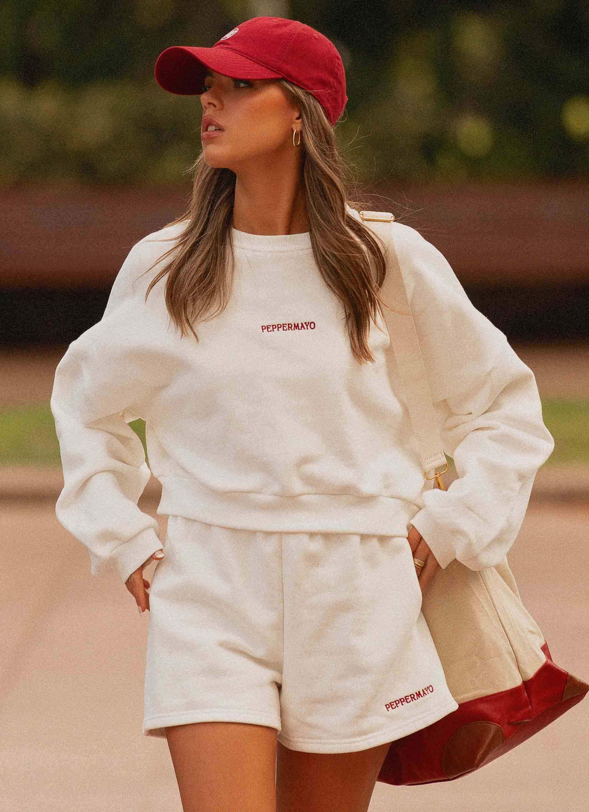 Signature Cropped Sweatshirt - Ivory-Sunny Prom. All rights reserved.