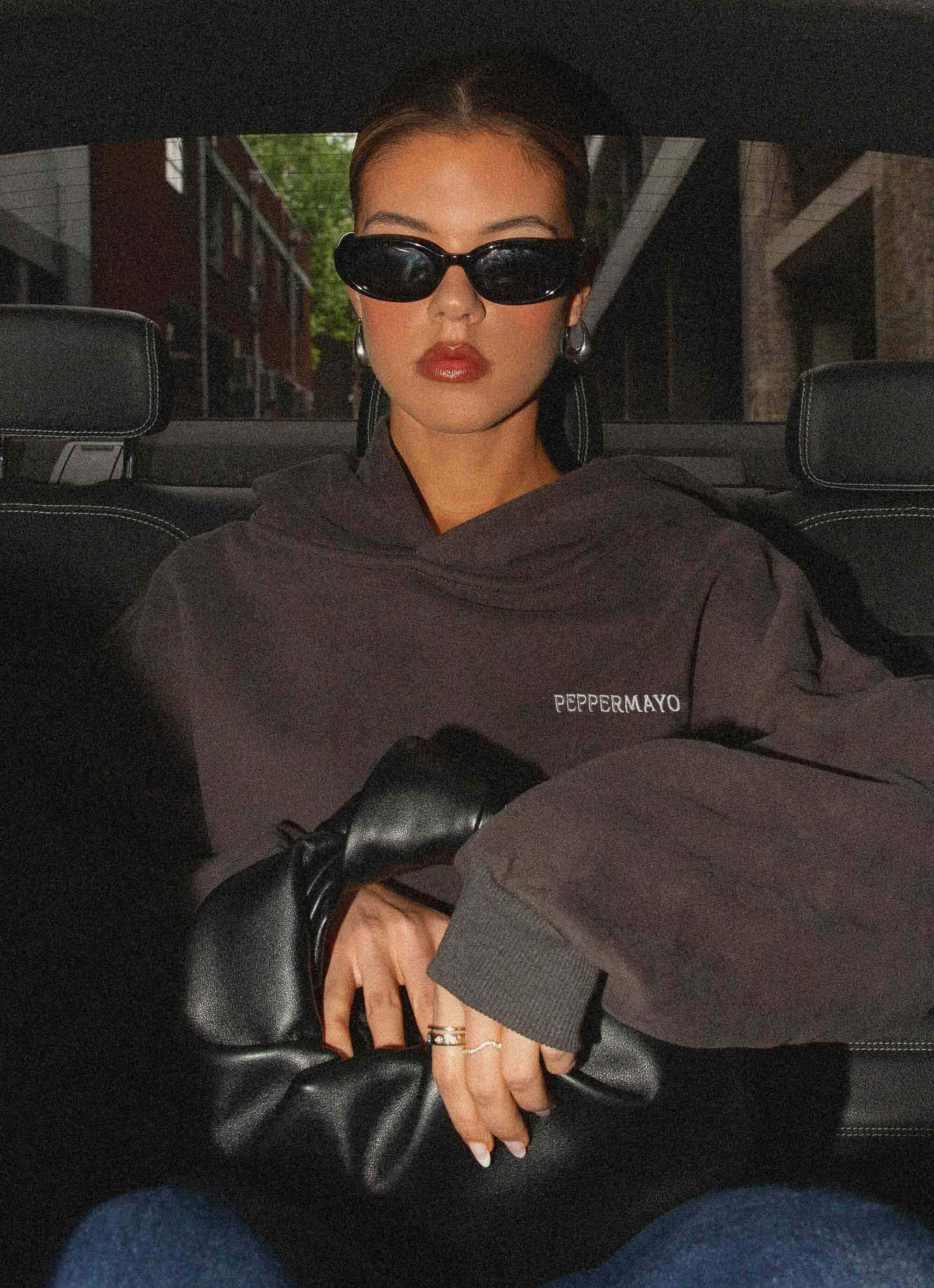 Signature Oversized Hoodie - Charcoal-Sunny Prom. All rights reserved.