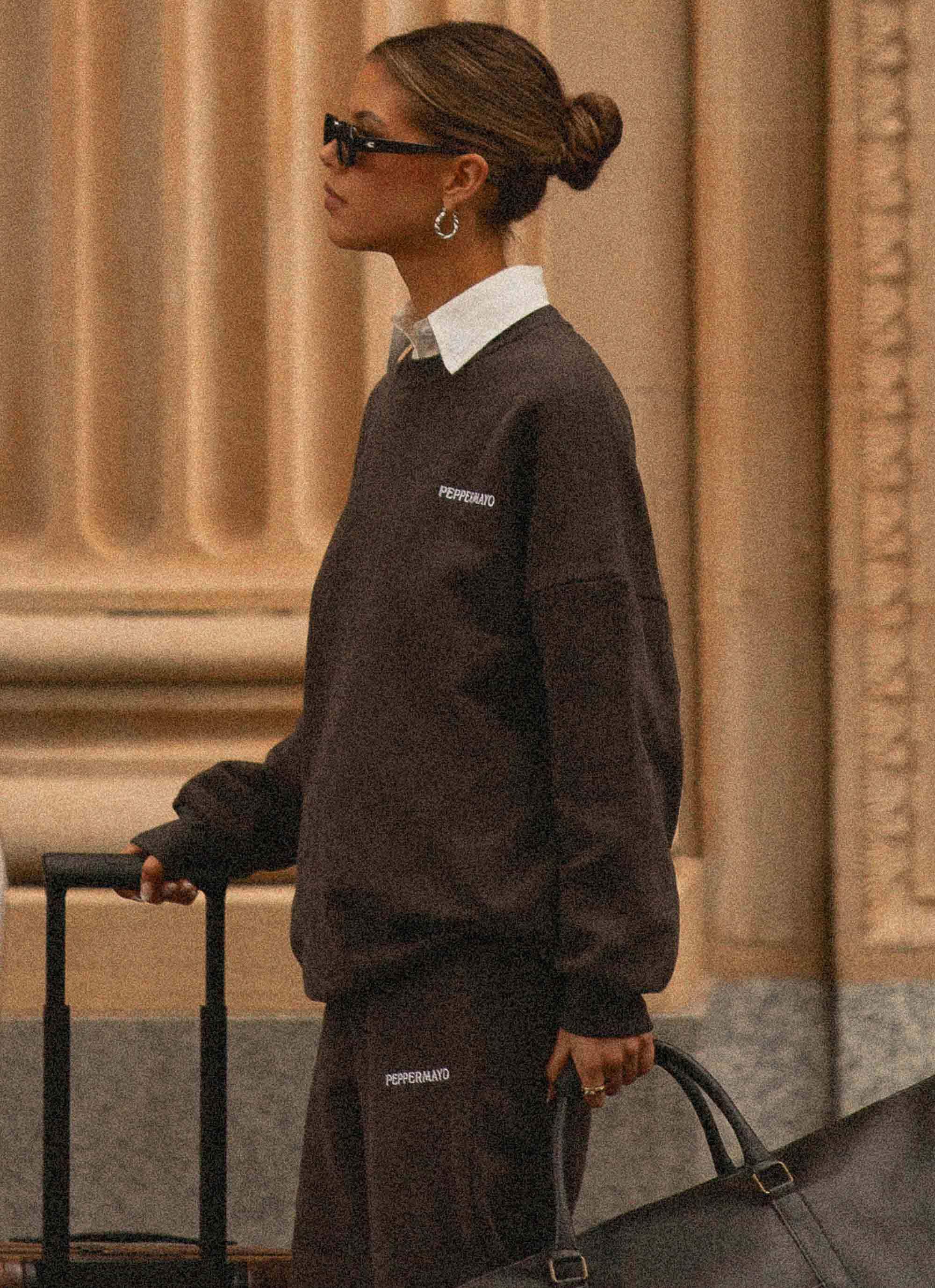 Signature Oversized Sweatshirt - Charcoal-Sunny Prom. All rights reserved.