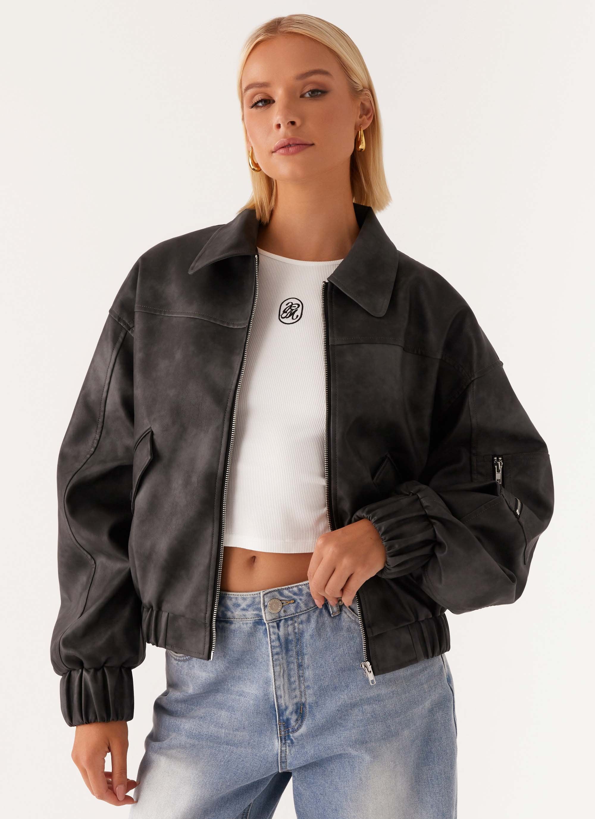 Washington Bomber Jacket - Black-Sunny Prom. All rights reserved.
