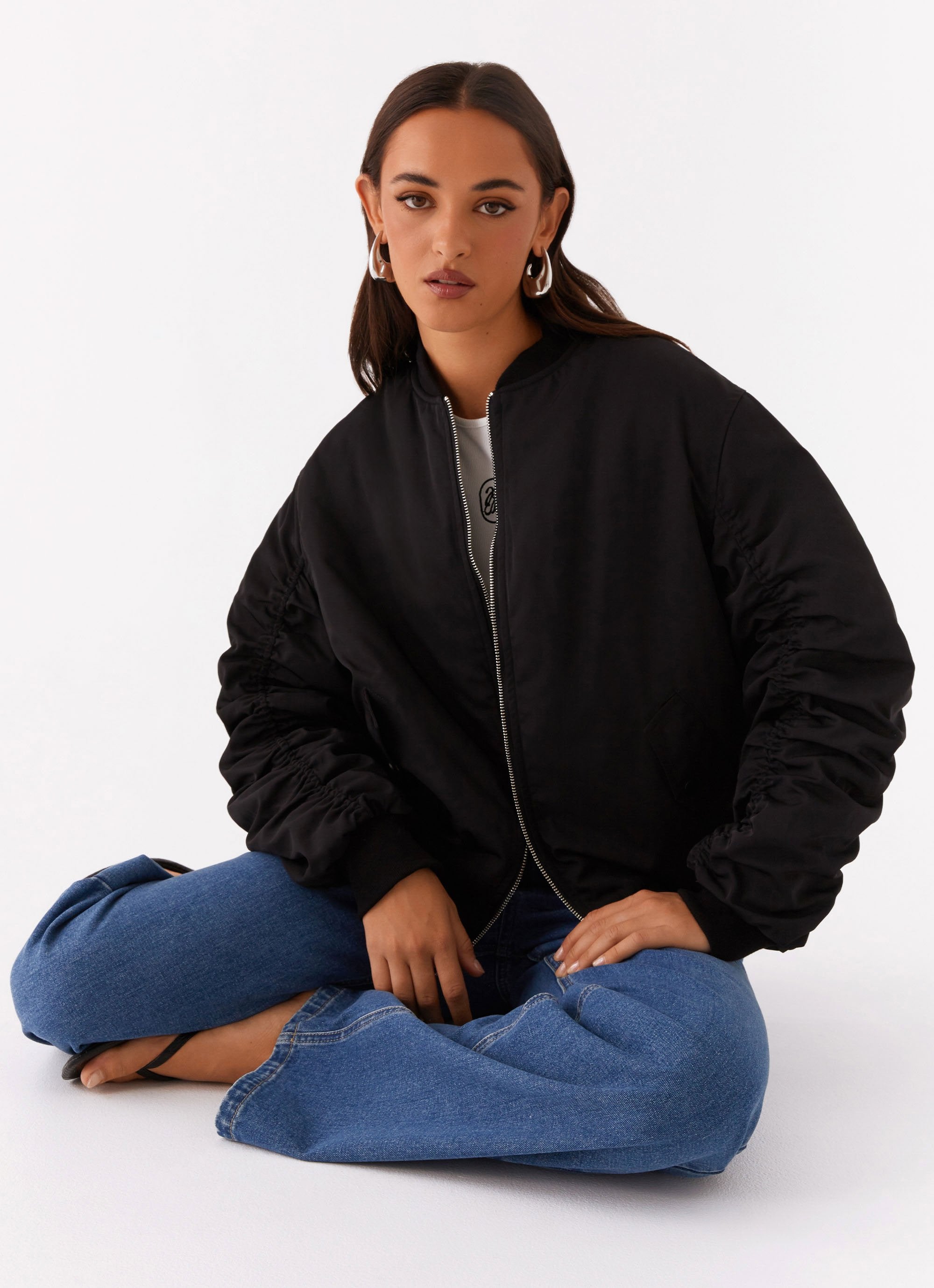 Webster Bomber Jacket - Black-Sunny Prom. All rights reserved.