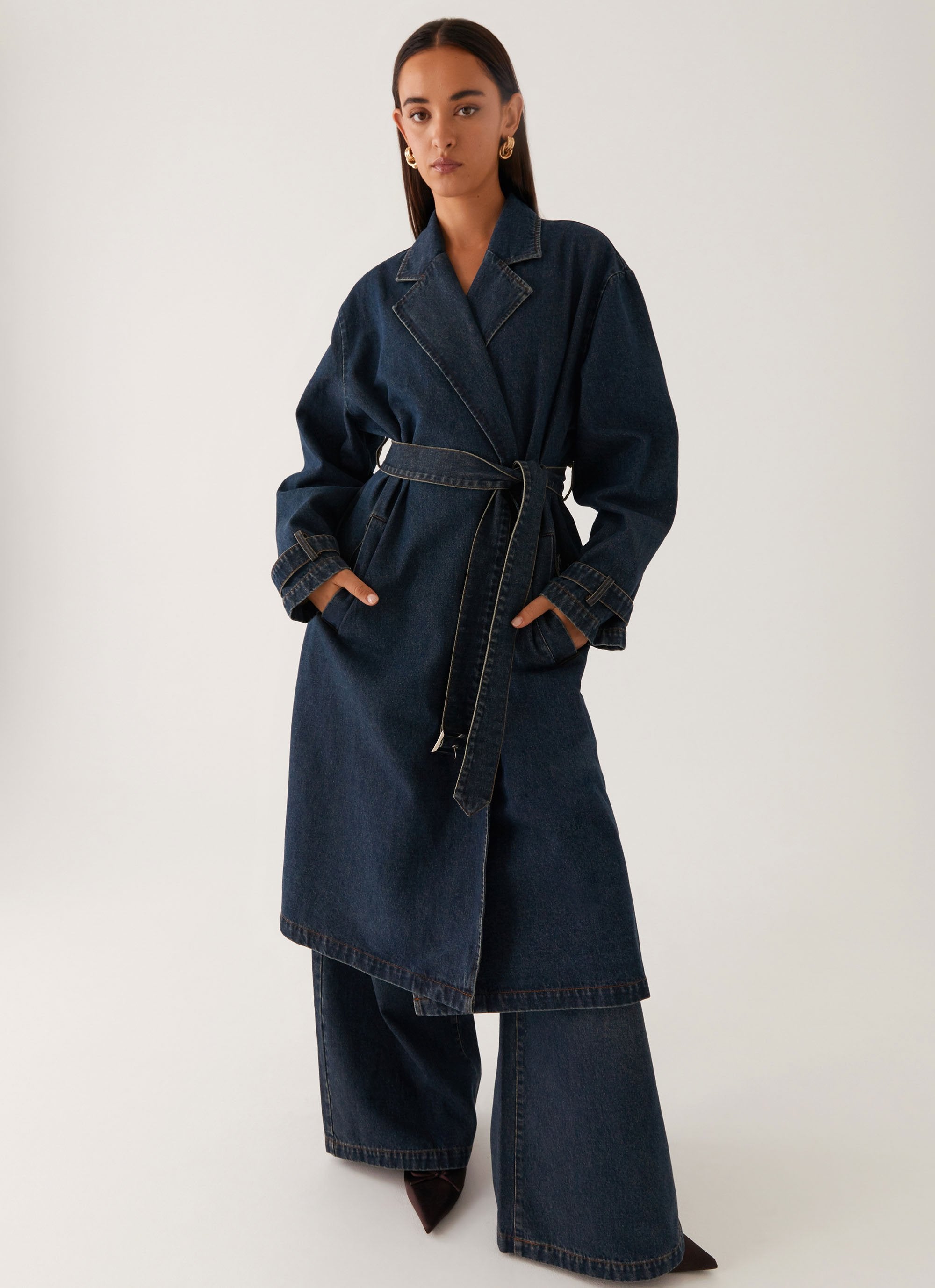 Yosemite Oversized Trench Coat - Blue-Sunny Prom. All rights reserved.