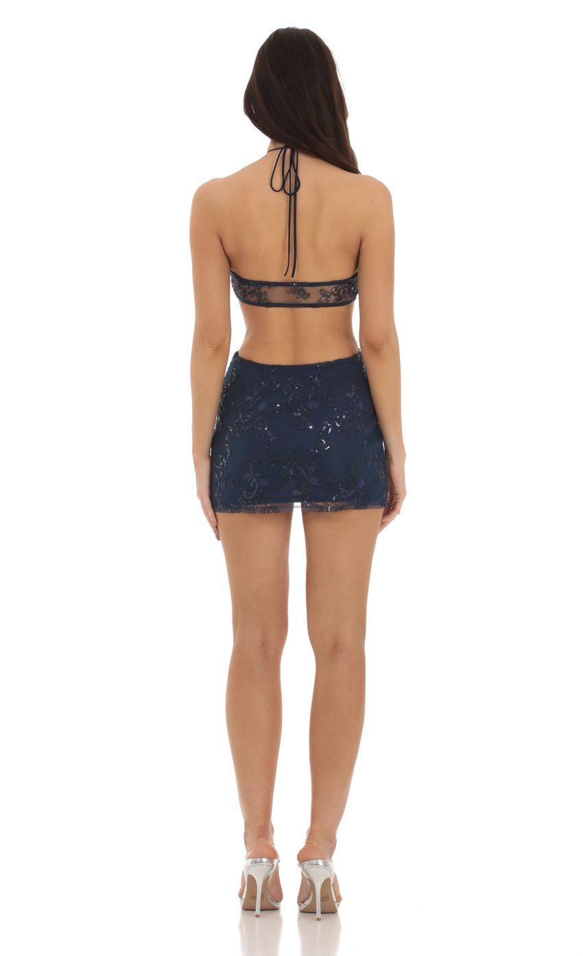 Sequin Cutout Dress in Blue-Sunny Prom. All rights reserved.