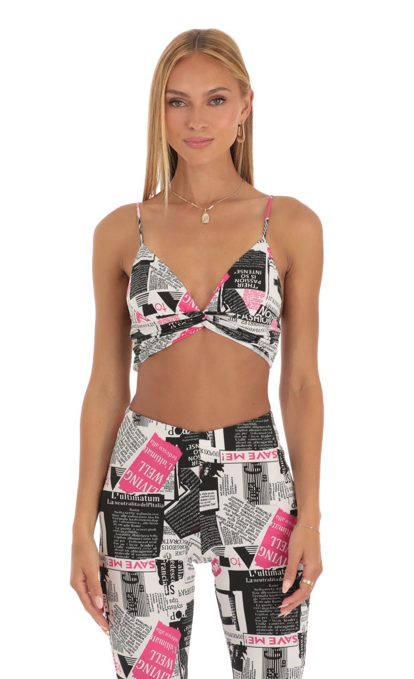 Two Piece Set in Newspapper Print-Sunny Prom. All rights reserved.