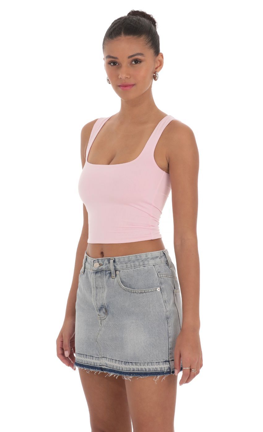 Scoop Neck Tank Top in Pink-Sunny Prom. All rights reserved.