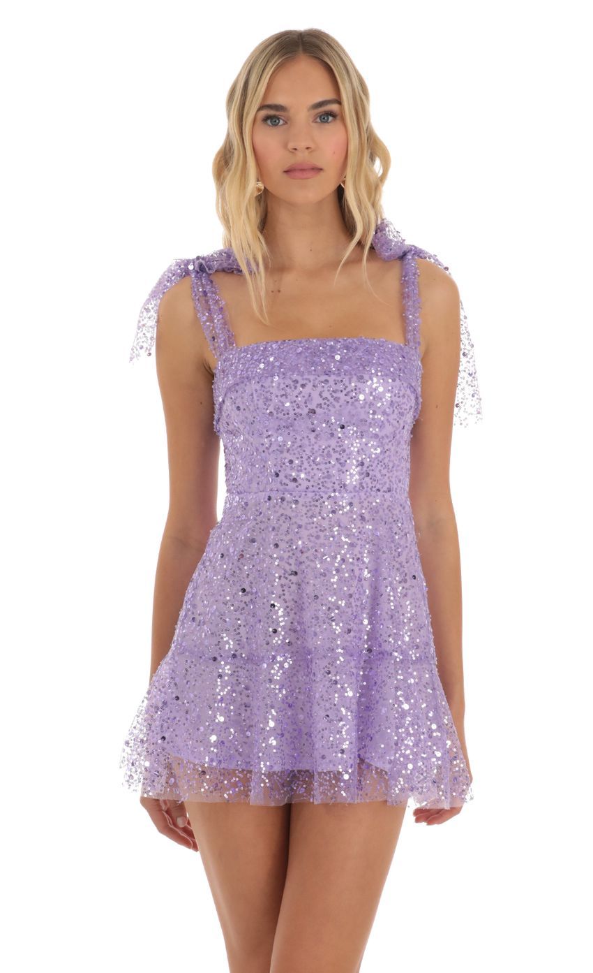 Sequin Mini Dress in Purple-Sunny Prom. All rights reserved.