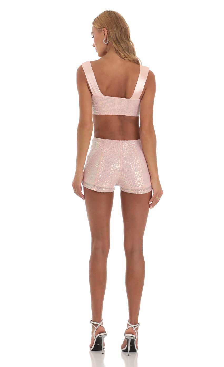 Sequin Two Piece Set in Pink-Sunny Prom. All rights reserved.