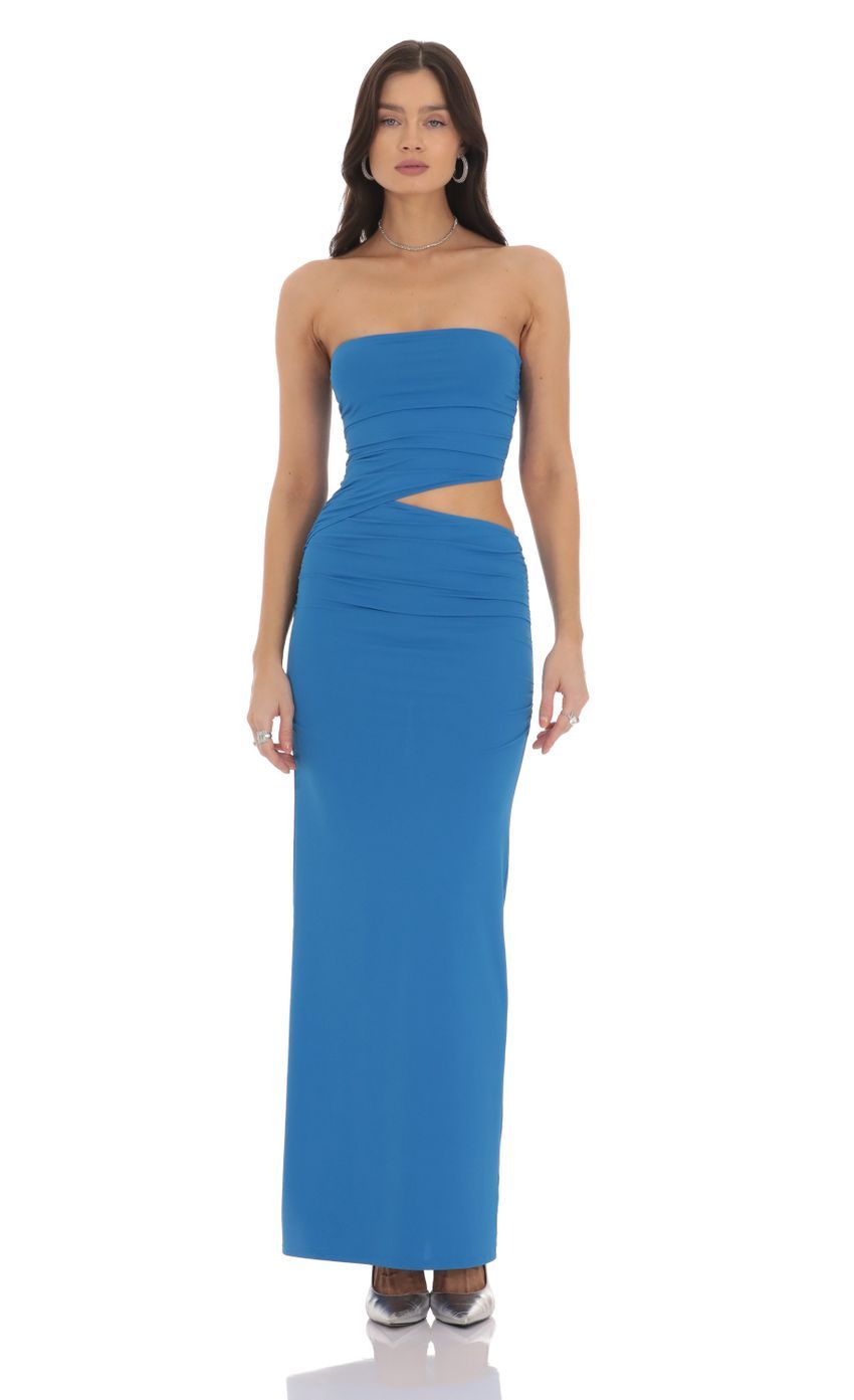 Strapless Cutout Maxi Dress in Blue-Sunny Prom. All rights reserved.