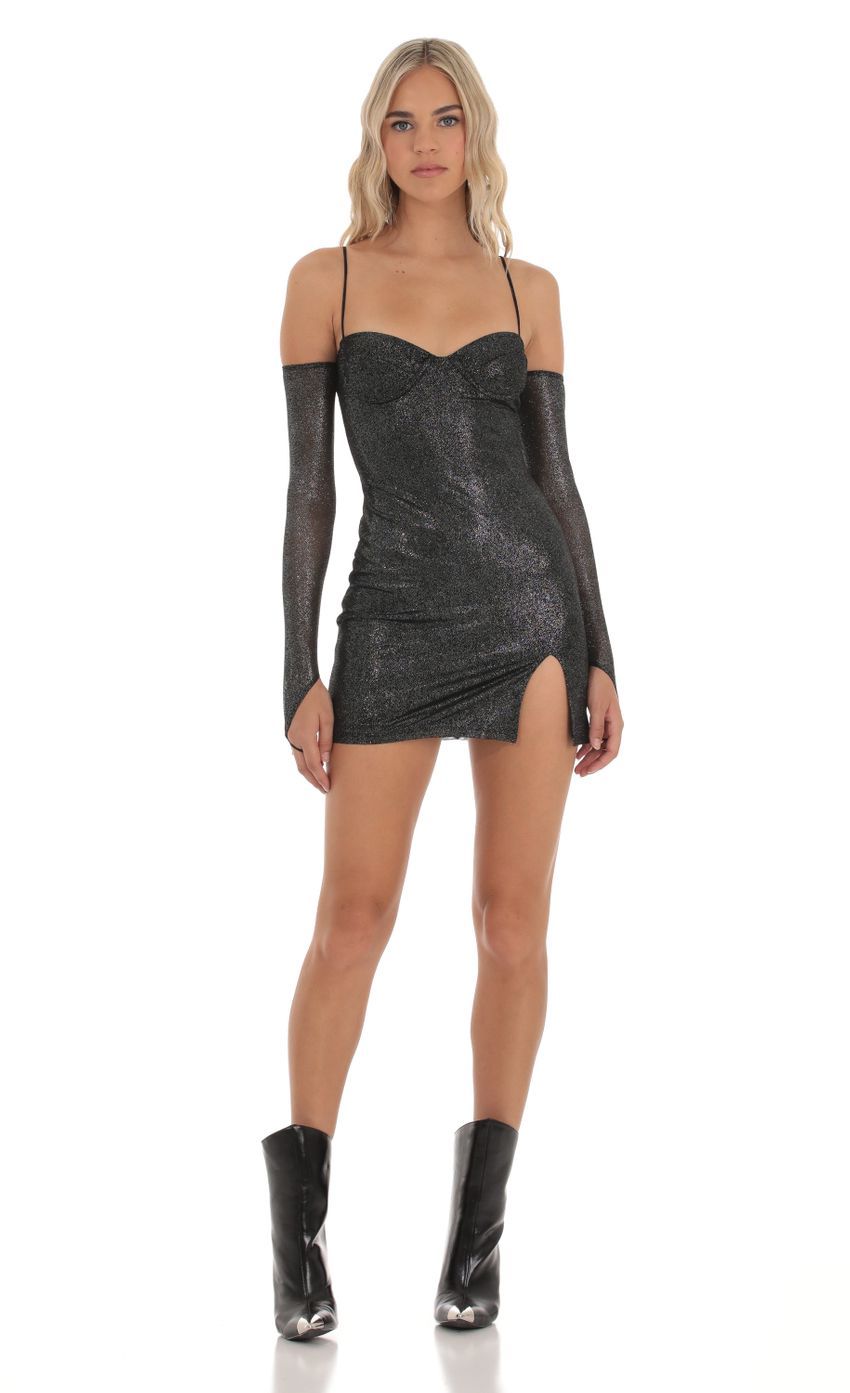 Shimmer Bodycon Dress in Black-Sunny Prom. All rights reserved.