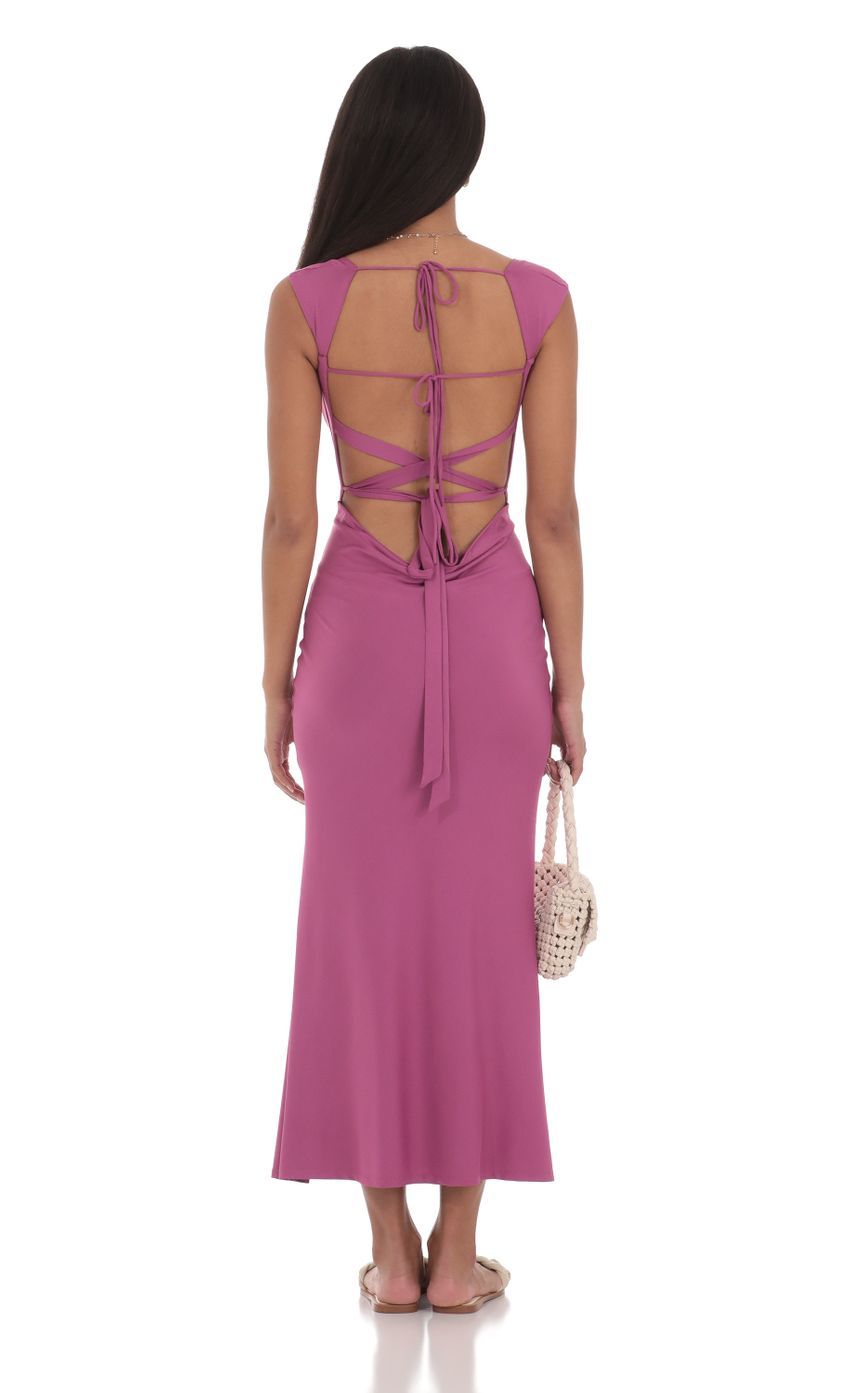 Strappy Cowl Neck Maxi Dress in Magenta-Sunny Prom. All rights reserved.