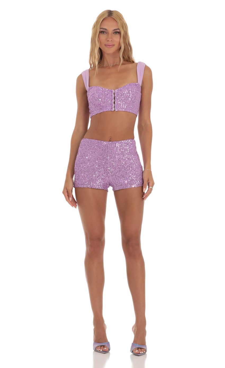 Sequin Two Piece Set in Purple-Sunny Prom. All rights reserved.