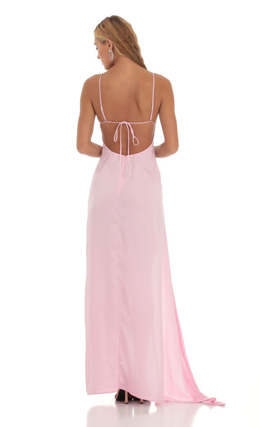 Siobhán Satin Ruffle Maxi Dress in Pink-Sunny Prom. All rights reserved.