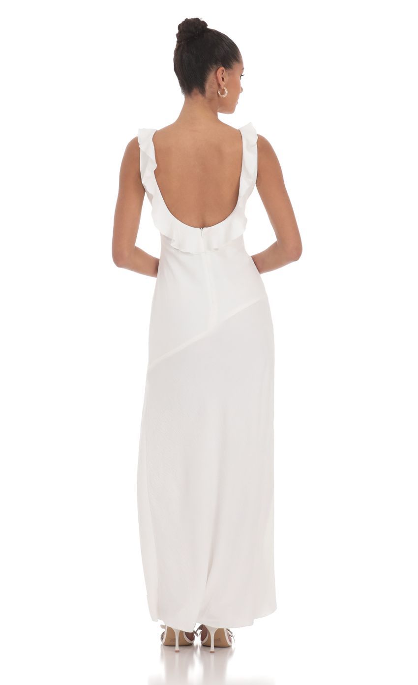 V-Neck Open Back Maxi Dress in White-Sunny Prom. All rights reserved.
