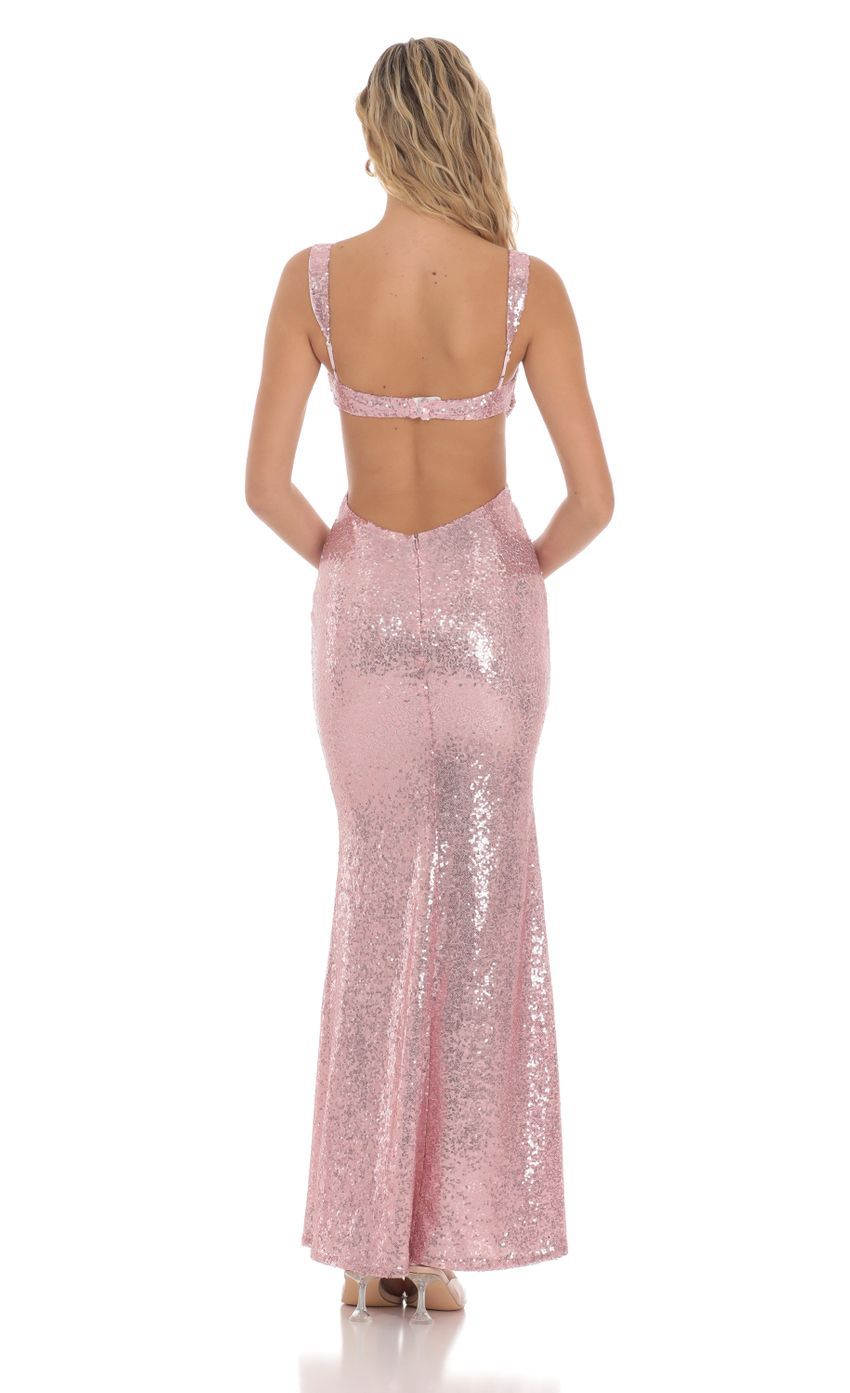 Sequin Cutout Maxi Dress in Pink-Sunny Prom. All rights reserved.