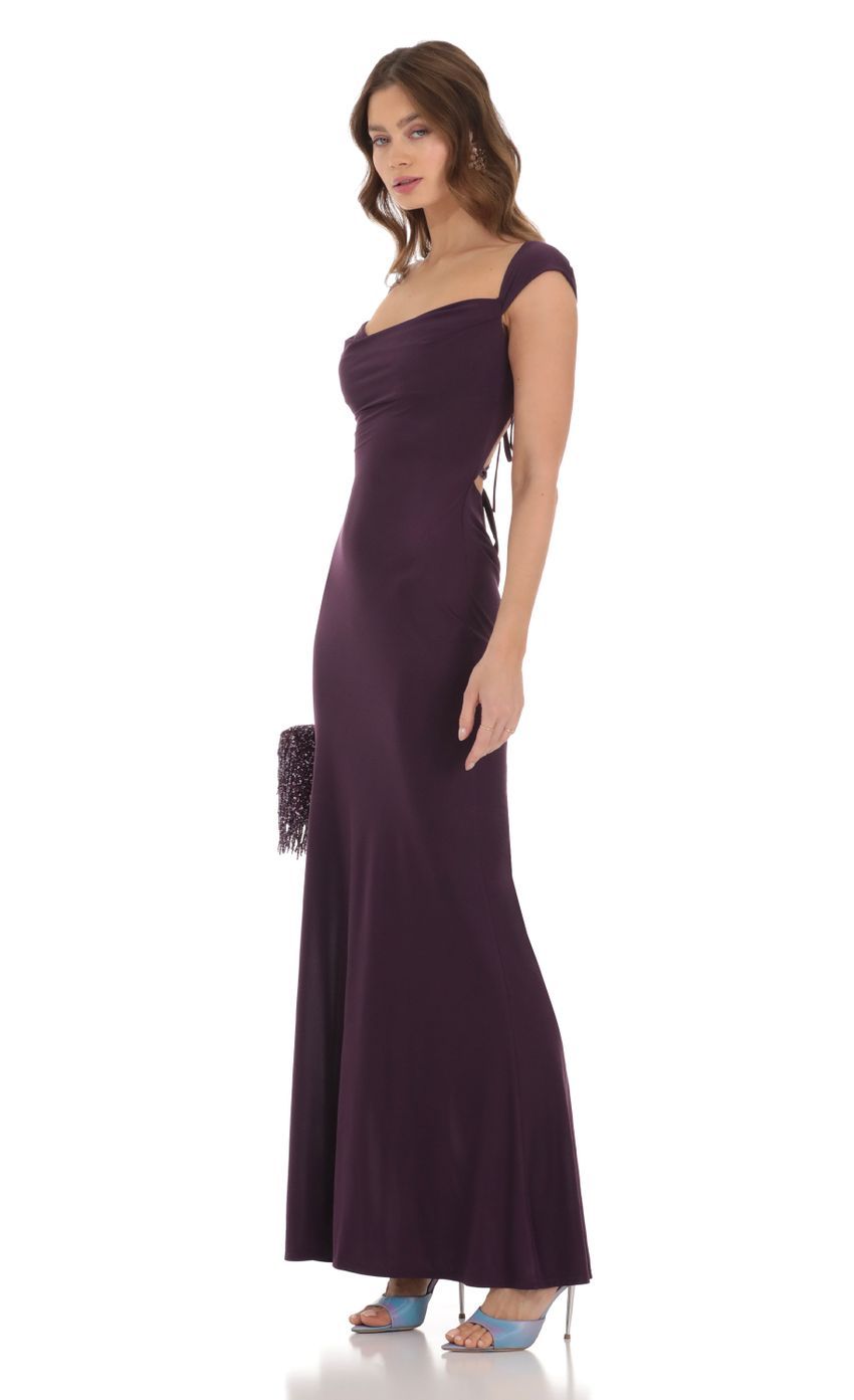 Strappy Cowl Neck Maxi Dress in Purple-Sunny Prom. All rights reserved.