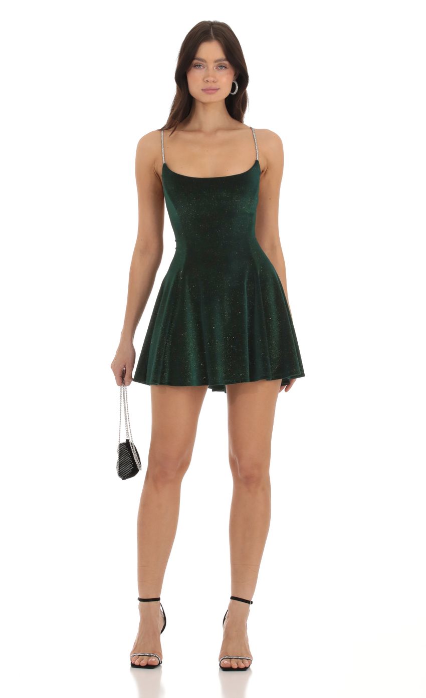 Velvet Shimmer A-Line Dress in Green-Sunny Prom. All rights reserved.